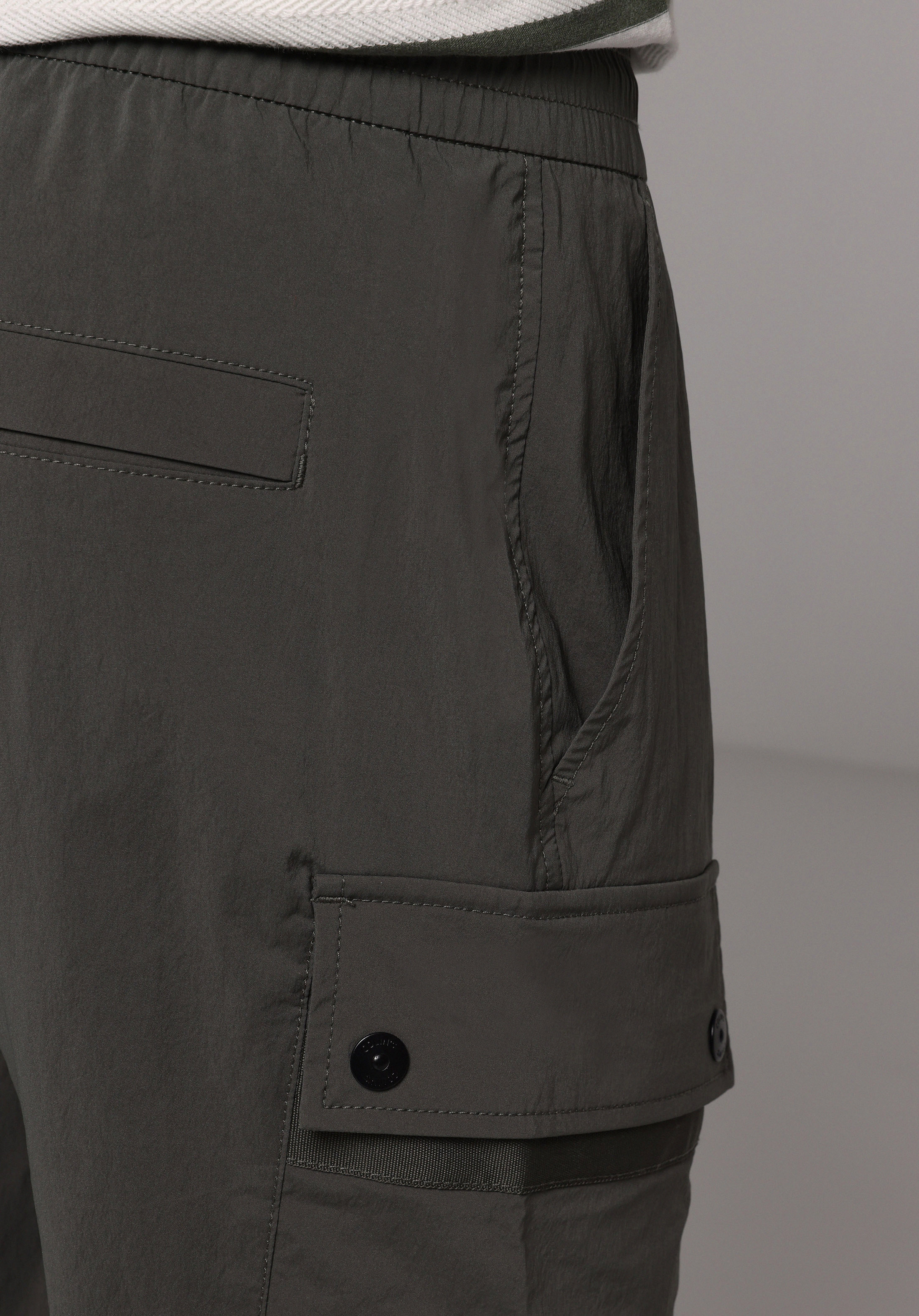 Slim Fit Orta Bel Lastikli Paça Erkek Yeşil  Pantolon