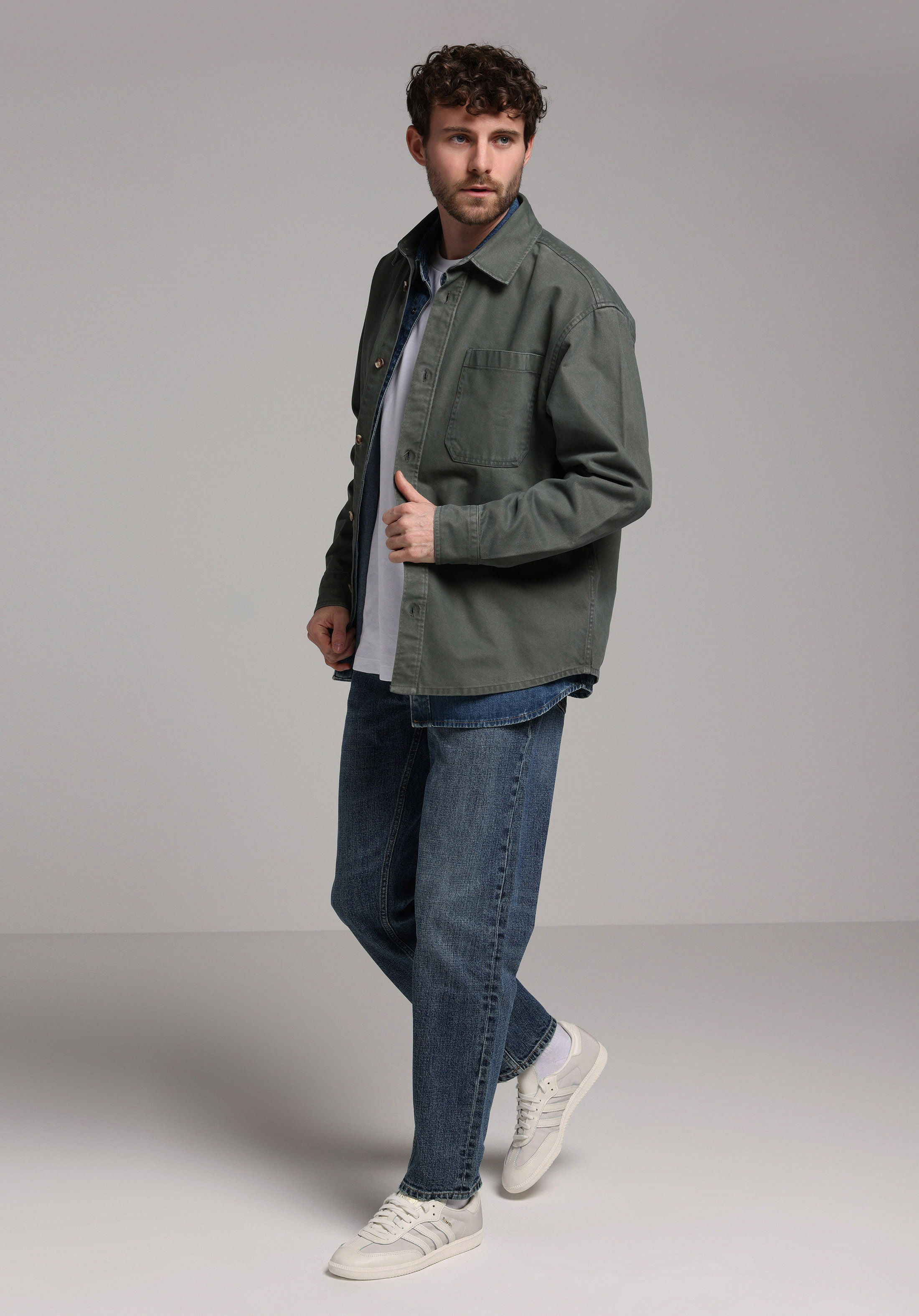 Oversize Fit   Erkek Yeşil Shacket