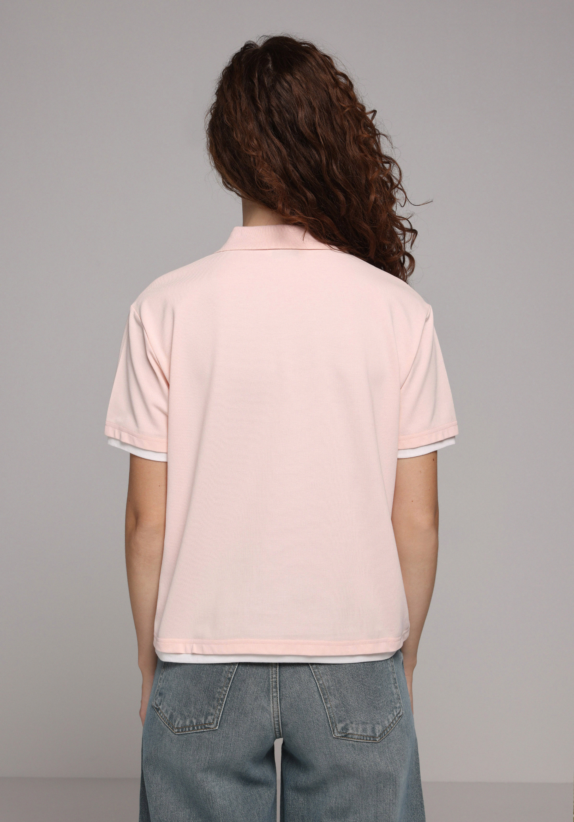 Regular Fit Yuvarlak Yaka Nakışlı Kadın Pembe Kısa Kol Tişört