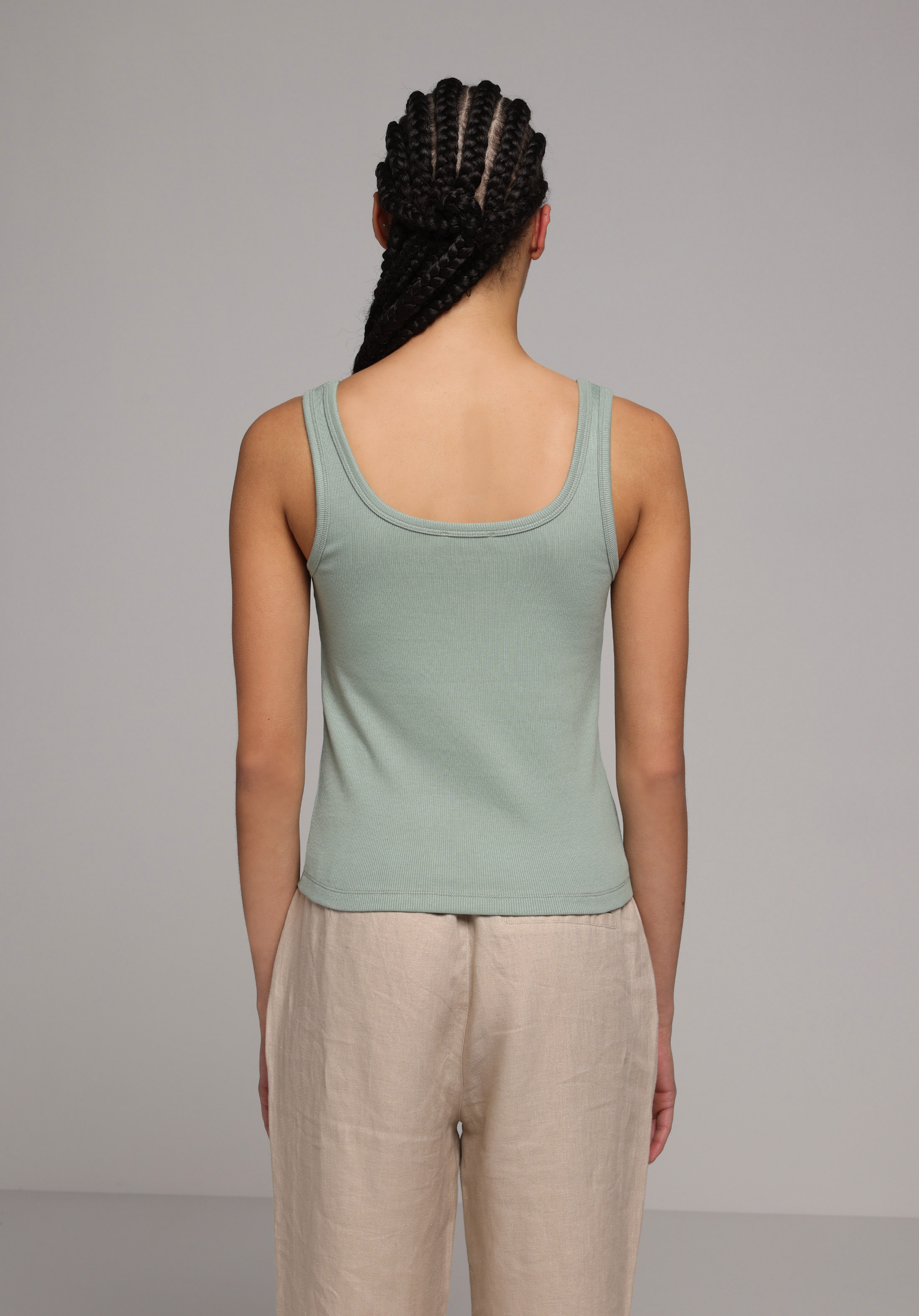 Slim Fit   Kadın Yeşil Atlet