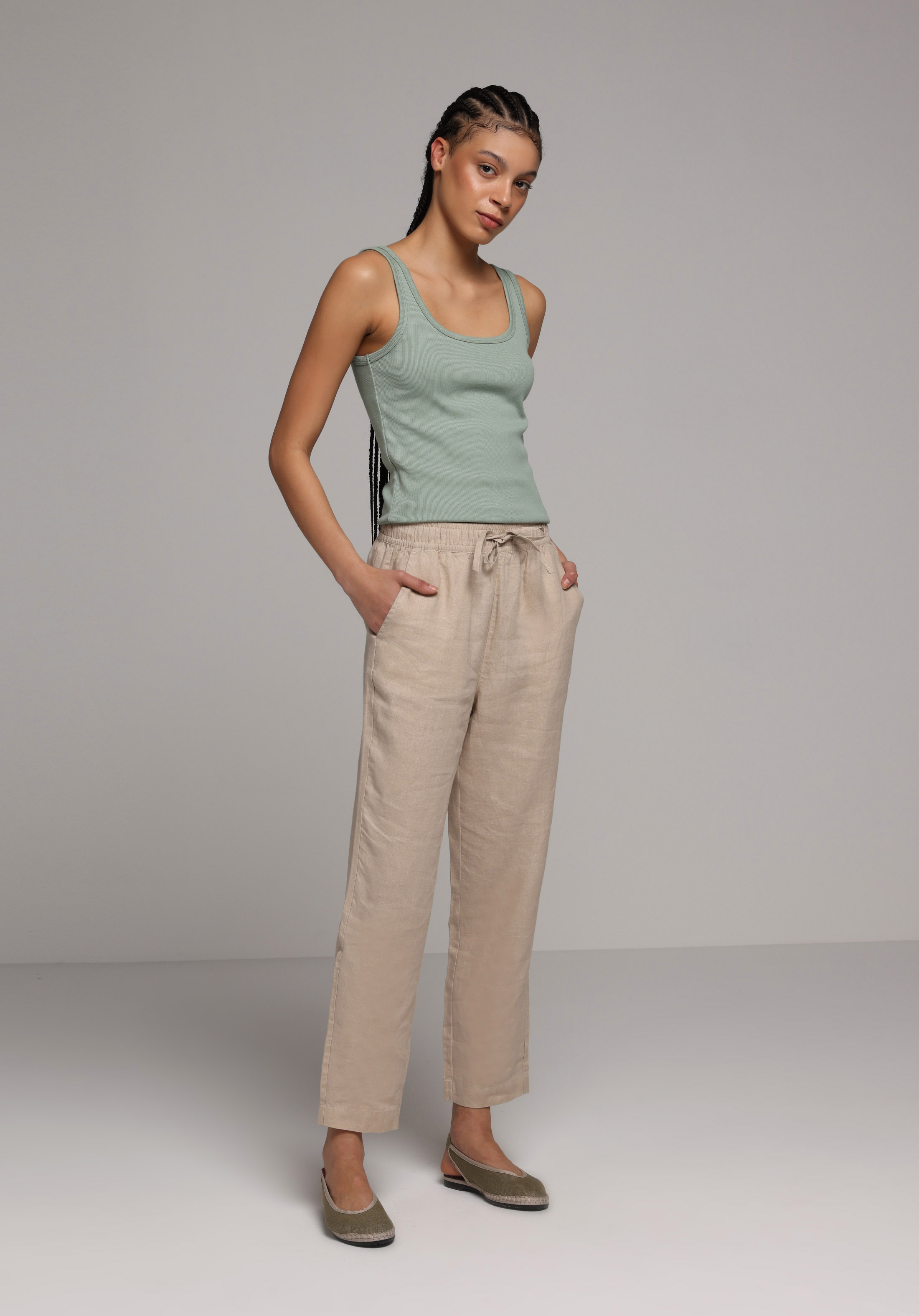 Slim Fit   Kadın Yeşil Atlet