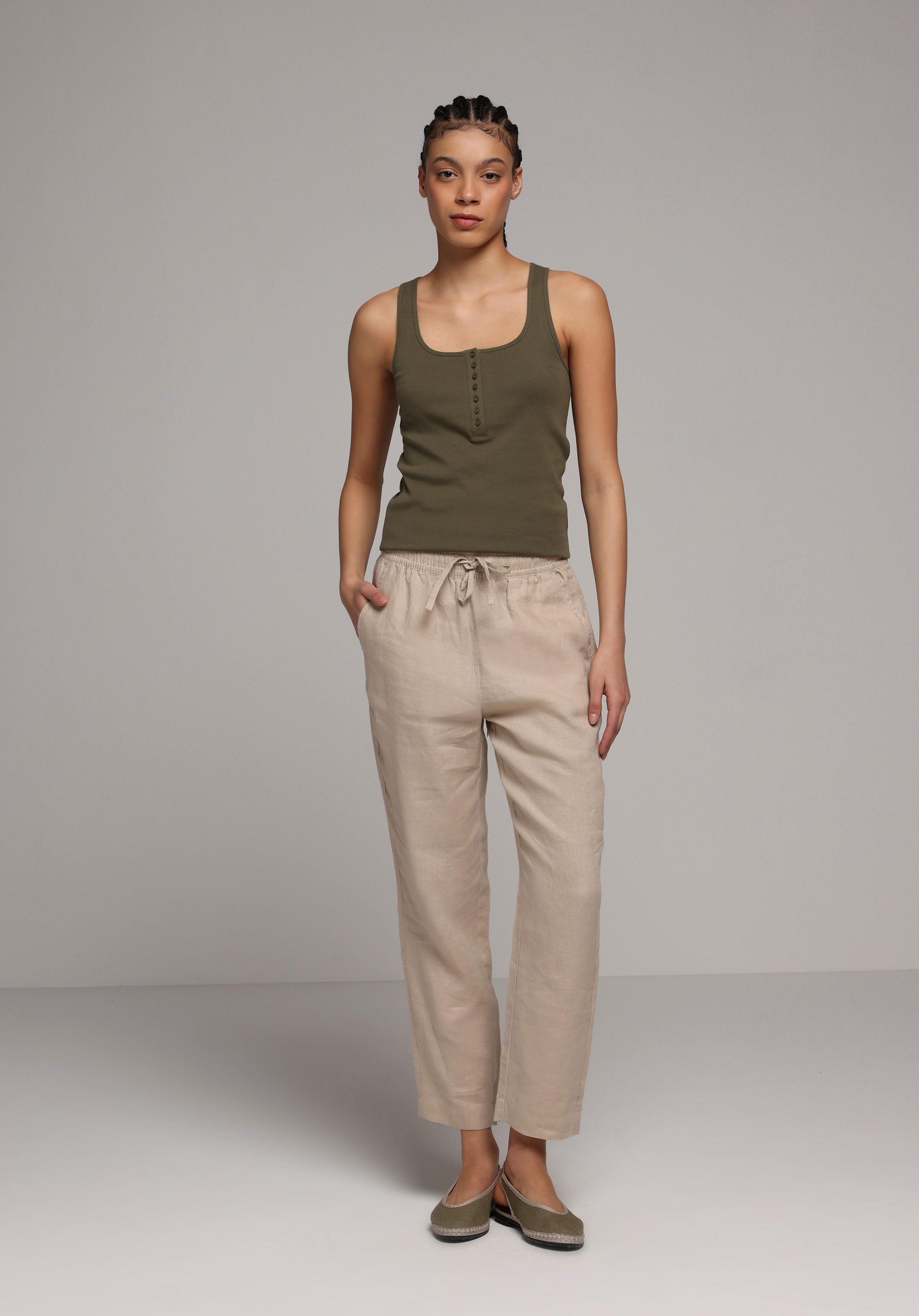 Slim Fit   Kadın Yeşil Atlet