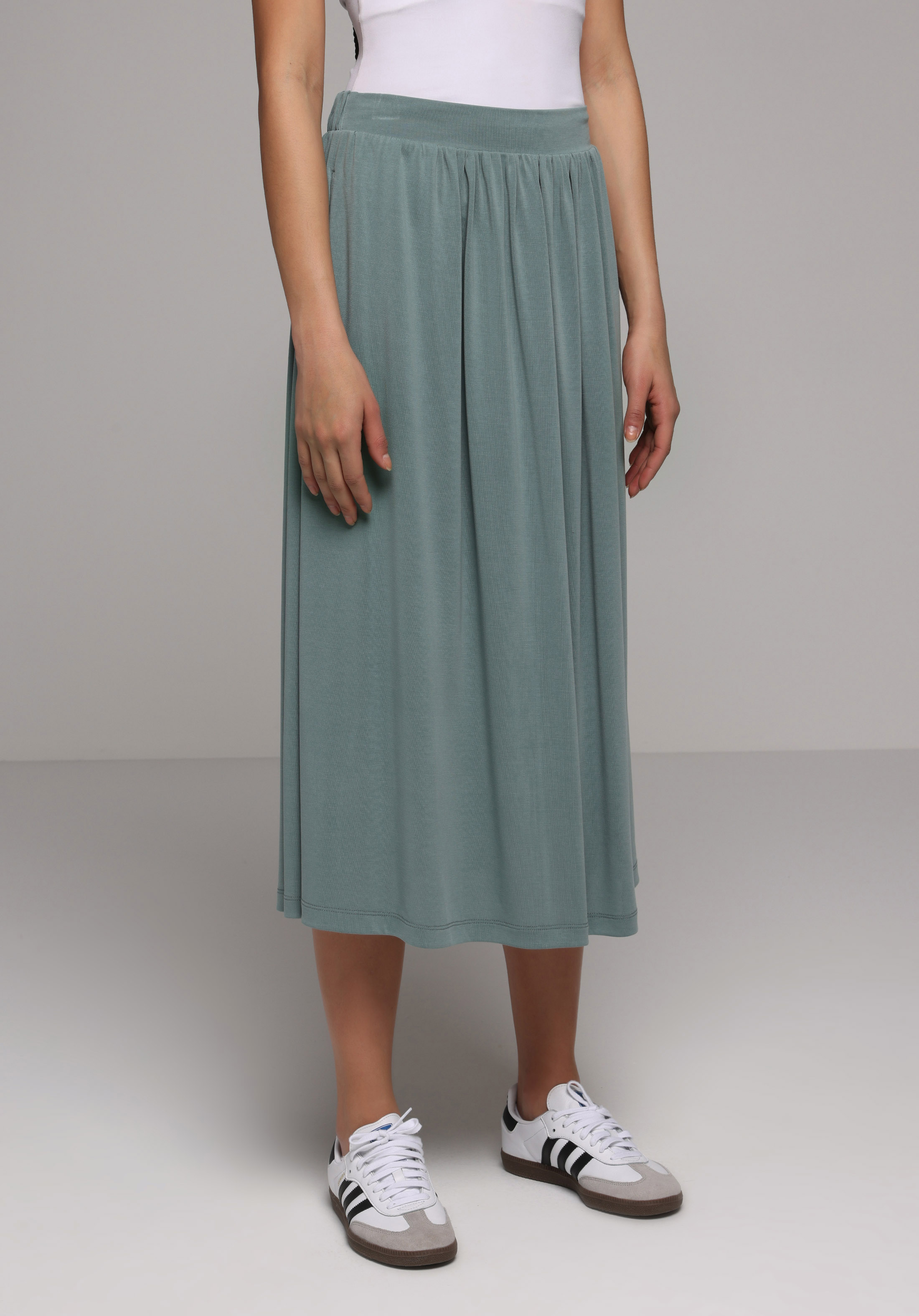 Regular Fit Düz  Kadın Yeşil Etek