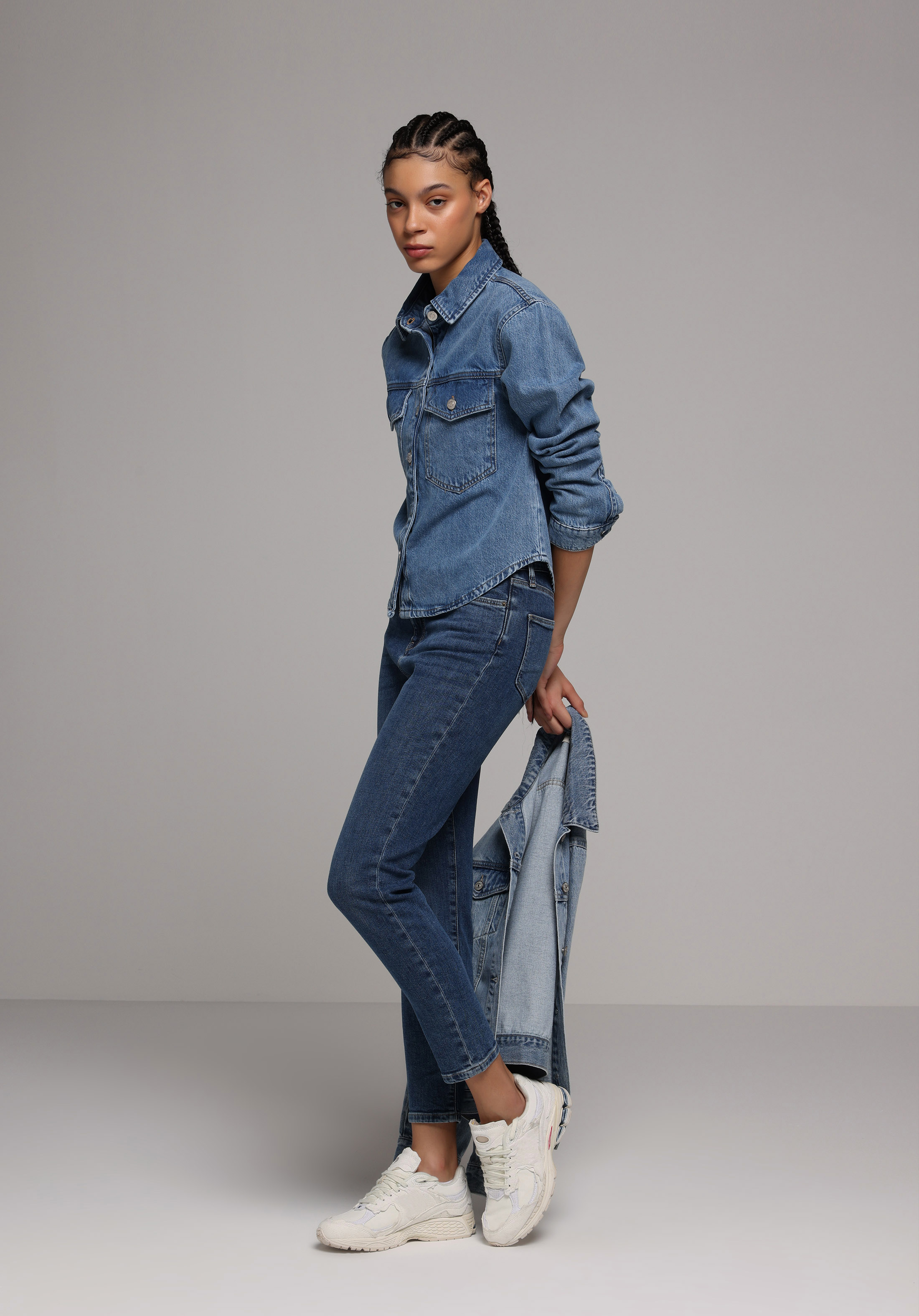 Skinny Fit   Kadın Dark İndigo Denim Jean Pantolon