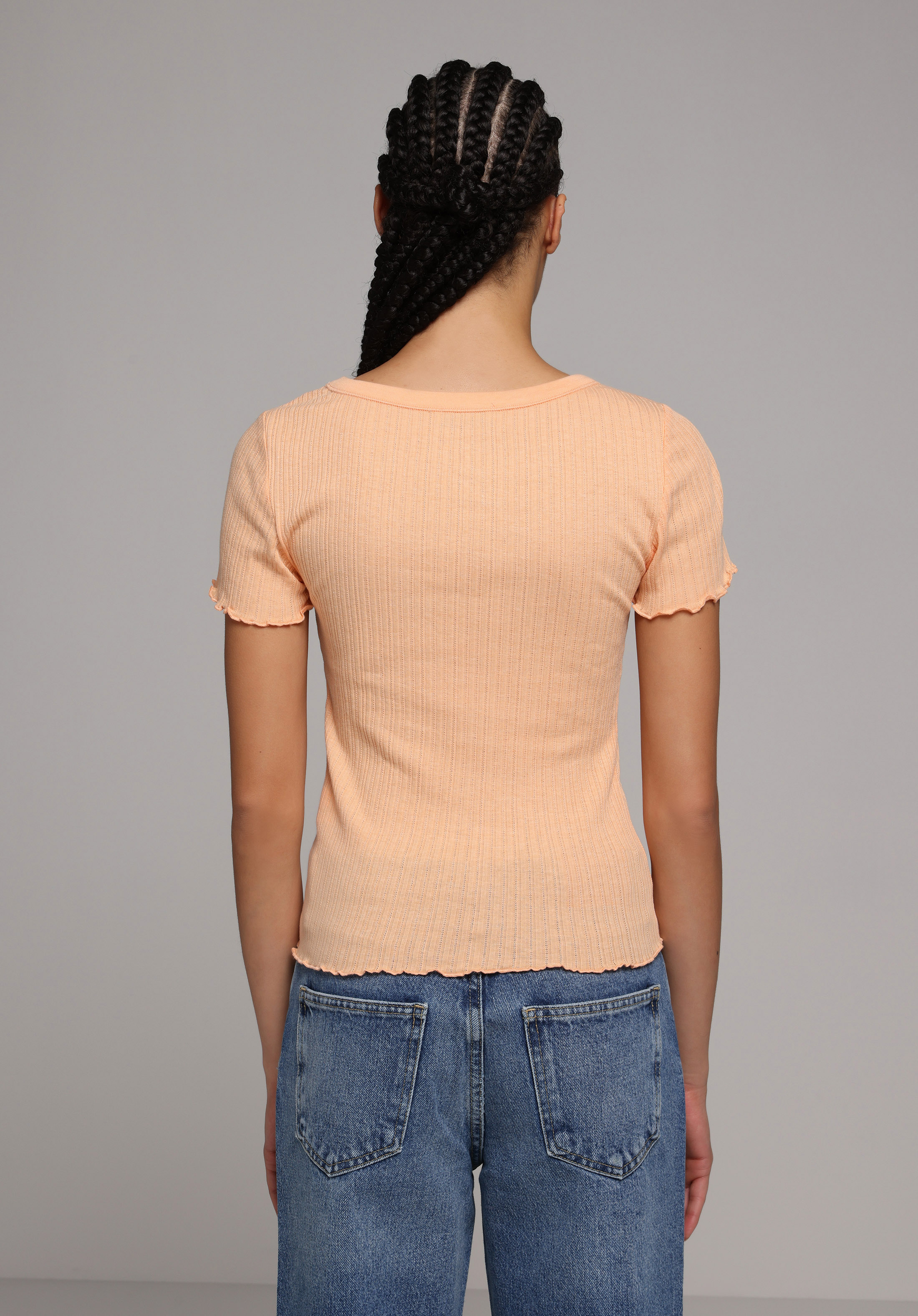 Slim Fit Yuvarlak Yaka Düz Kadın  Kısa Kol Tişört