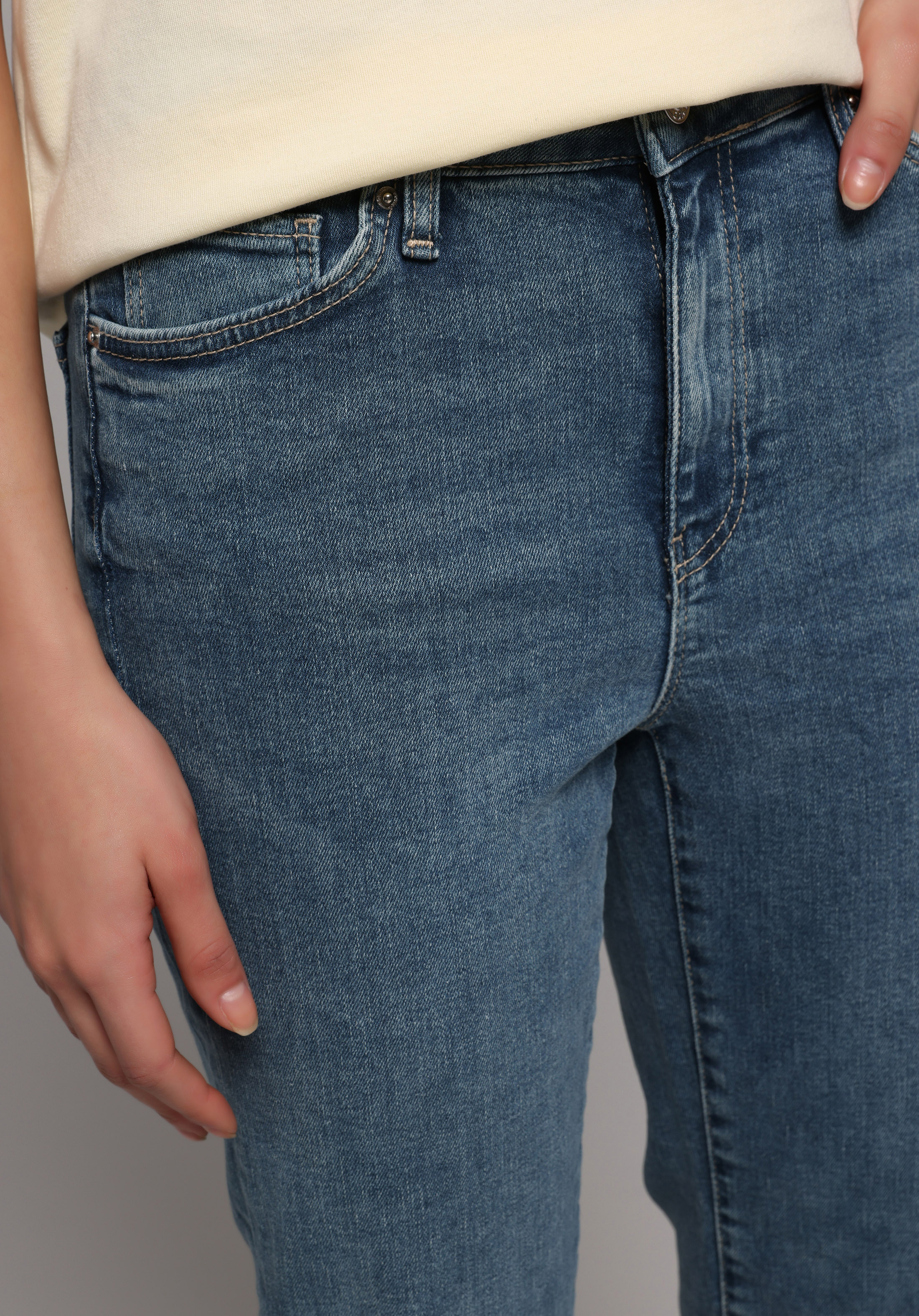 Slim Fit   Kadın Mid İndigo Denim Jean Pantolon