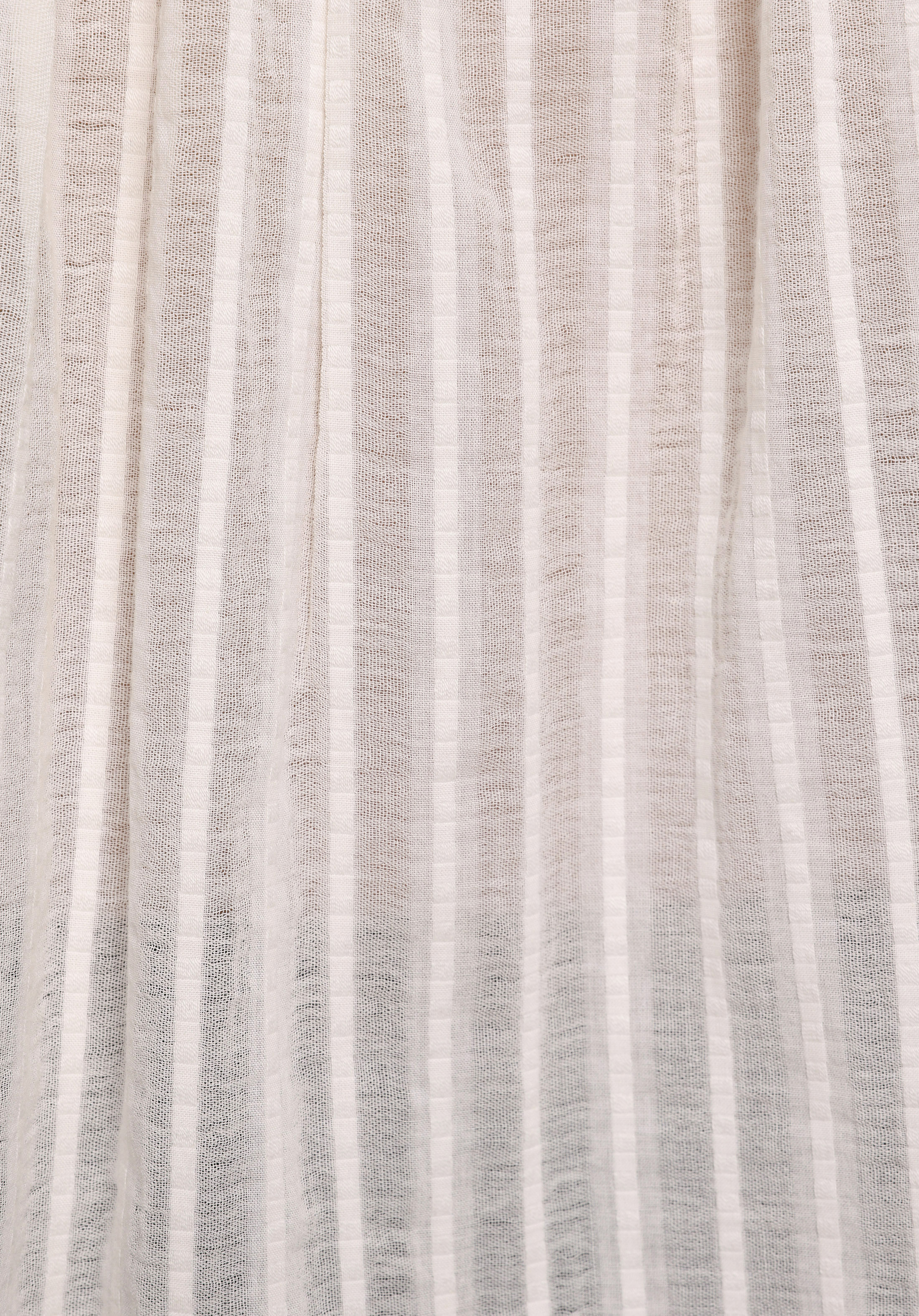 Fashion Fit Shirt Neck Jakarlı Kadın Ekru Uzun Kol Gömlek