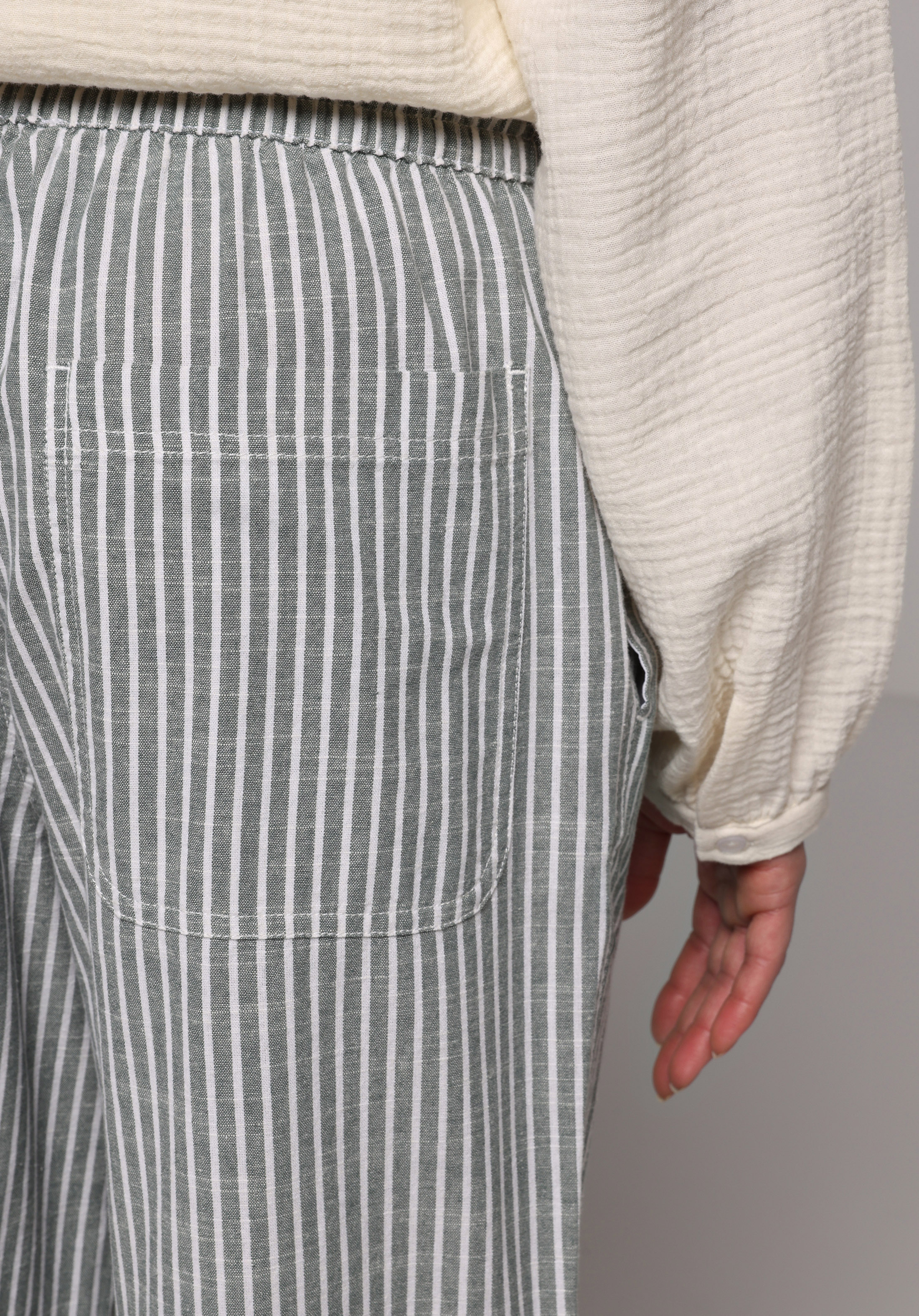 Regular Fit Yüksel Bel Geniş Paça Kadın Yeşil  Pantolon