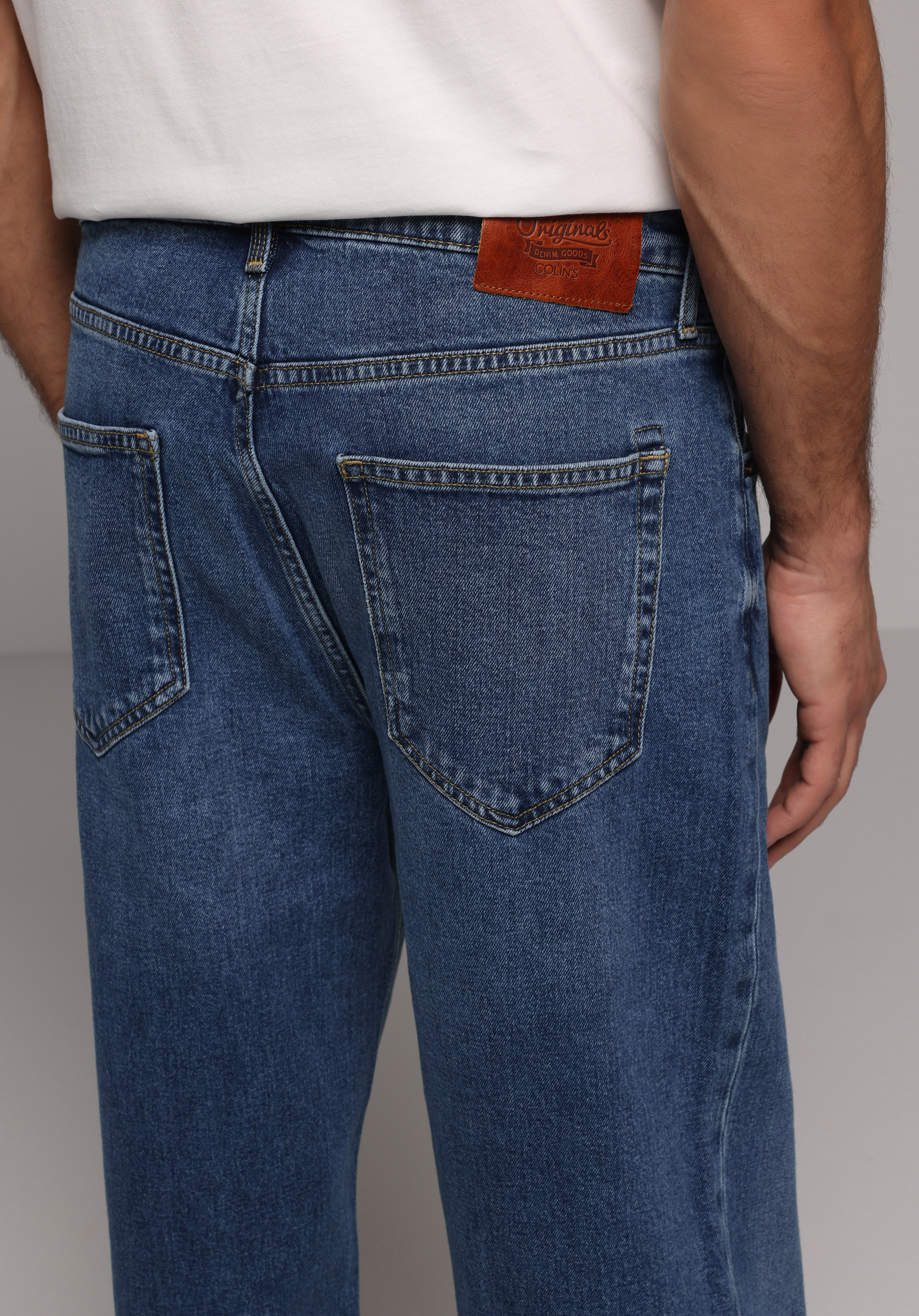 Relaxed Fit   Erkek Mid İndigo Denim Jean Pantolon