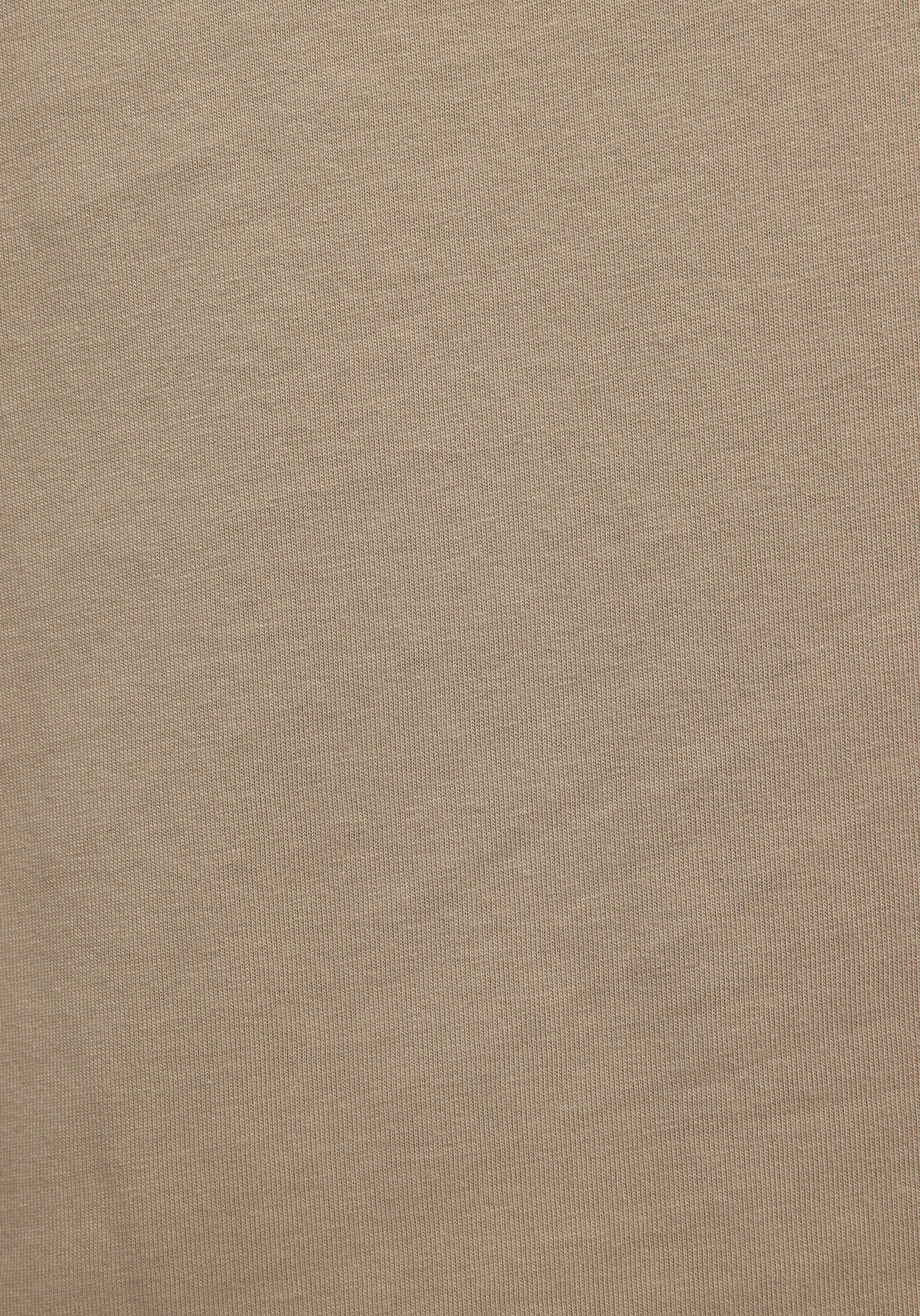 Comfort Fit Yuvarlak Yaka Düz Erkek Bej Kısa Kol Tişört