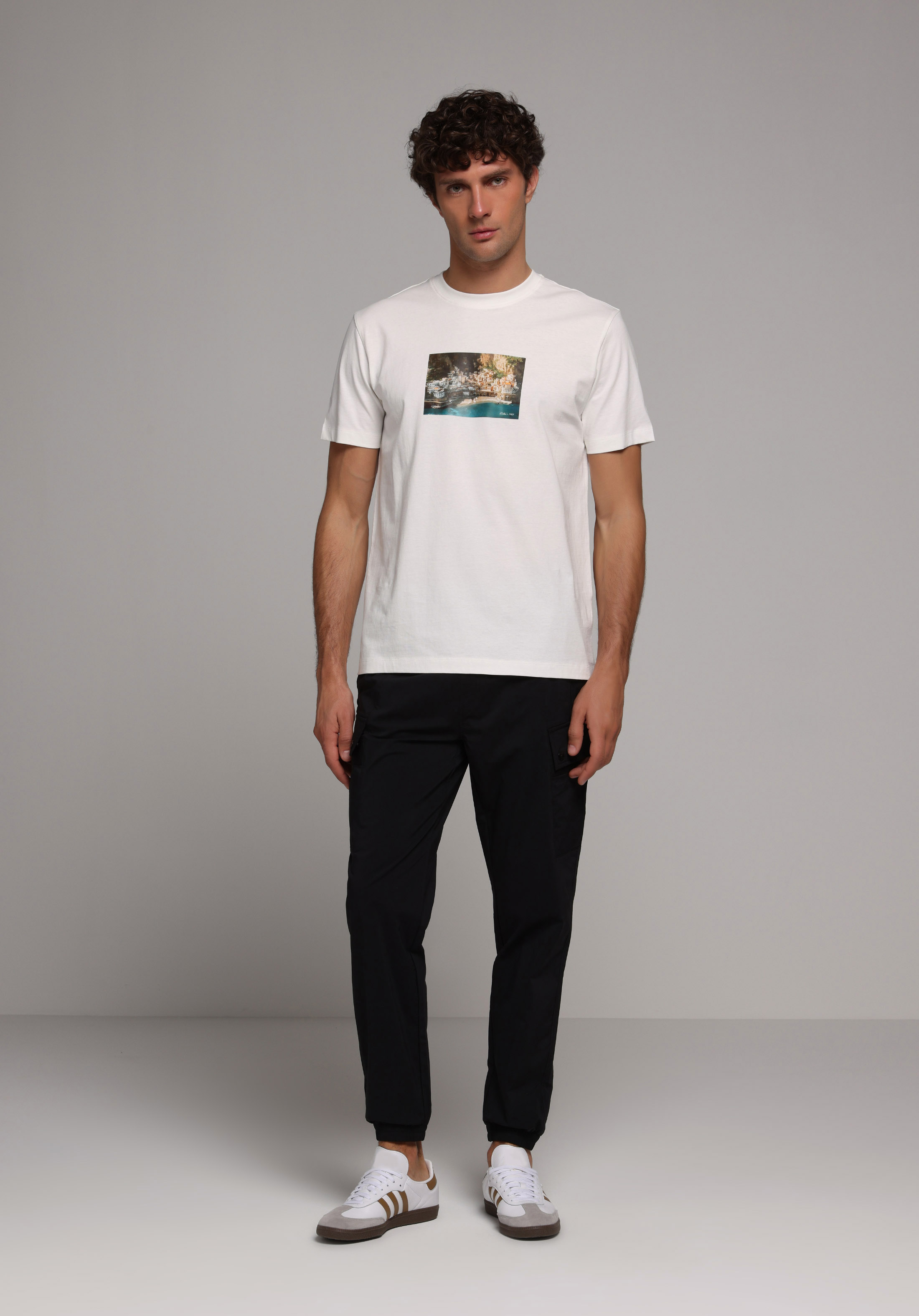 Slim Fit Orta Bel Lastikli Paça Erkek Siyah  Pantolon