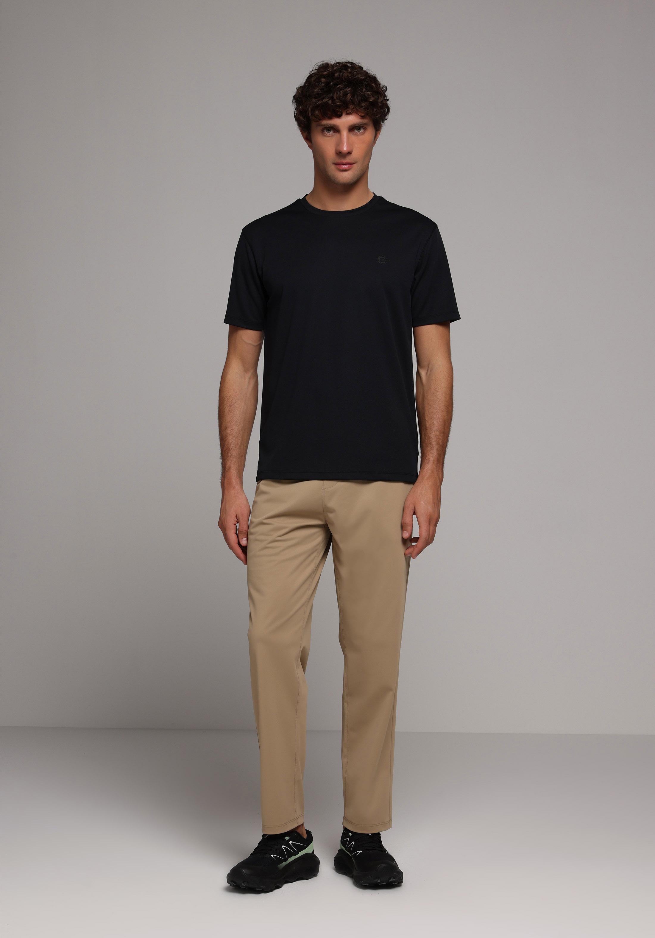 Regular Fit Orta Bel Düz Erkek Bej Eşofman Altı