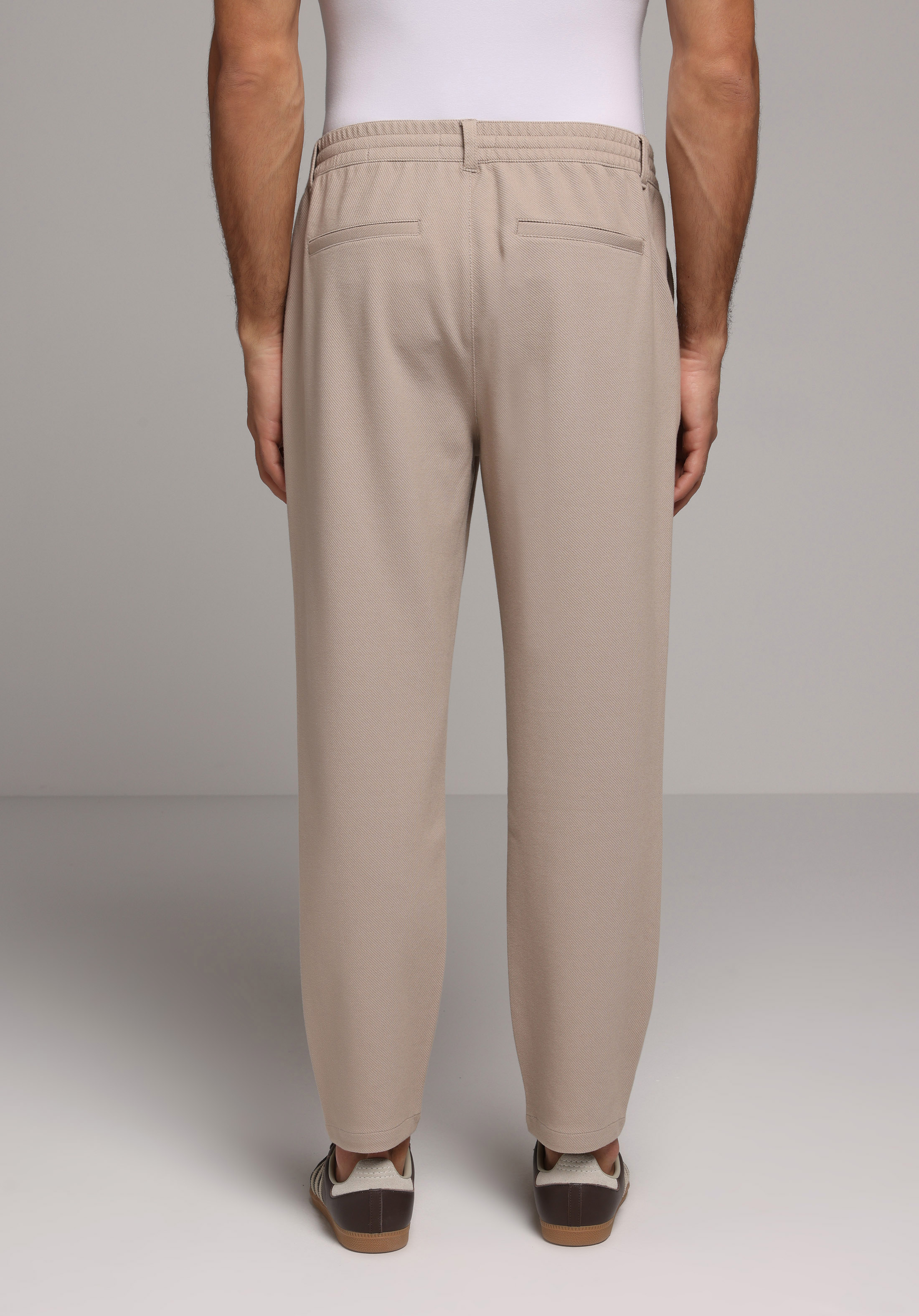 Regular Fit Orta Bel Düz Paça Erkek Bej  Pantolon