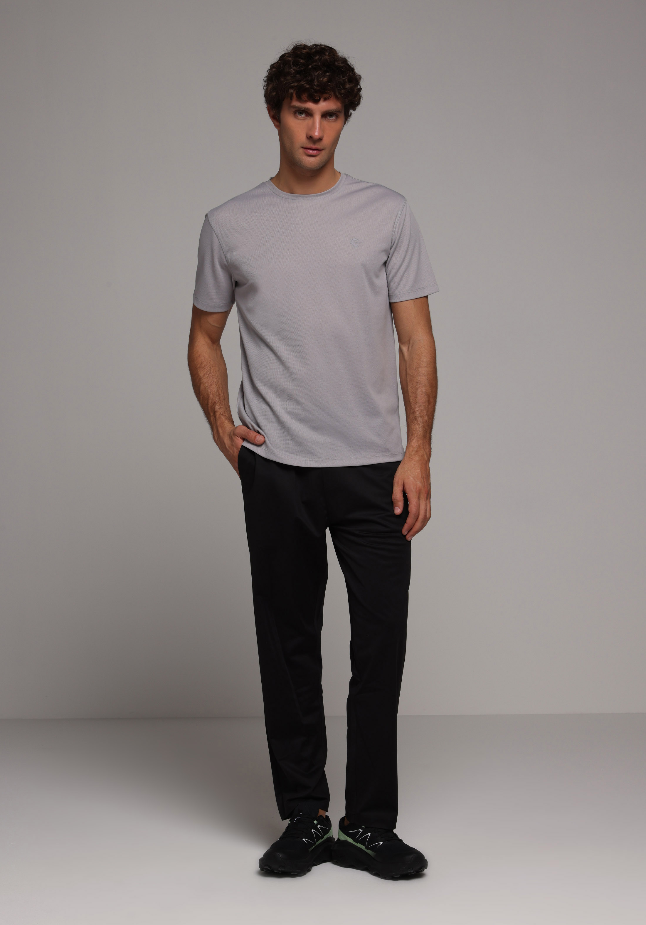 Regular Fit Orta Bel Düz Erkek Siyah Eşofman Altı