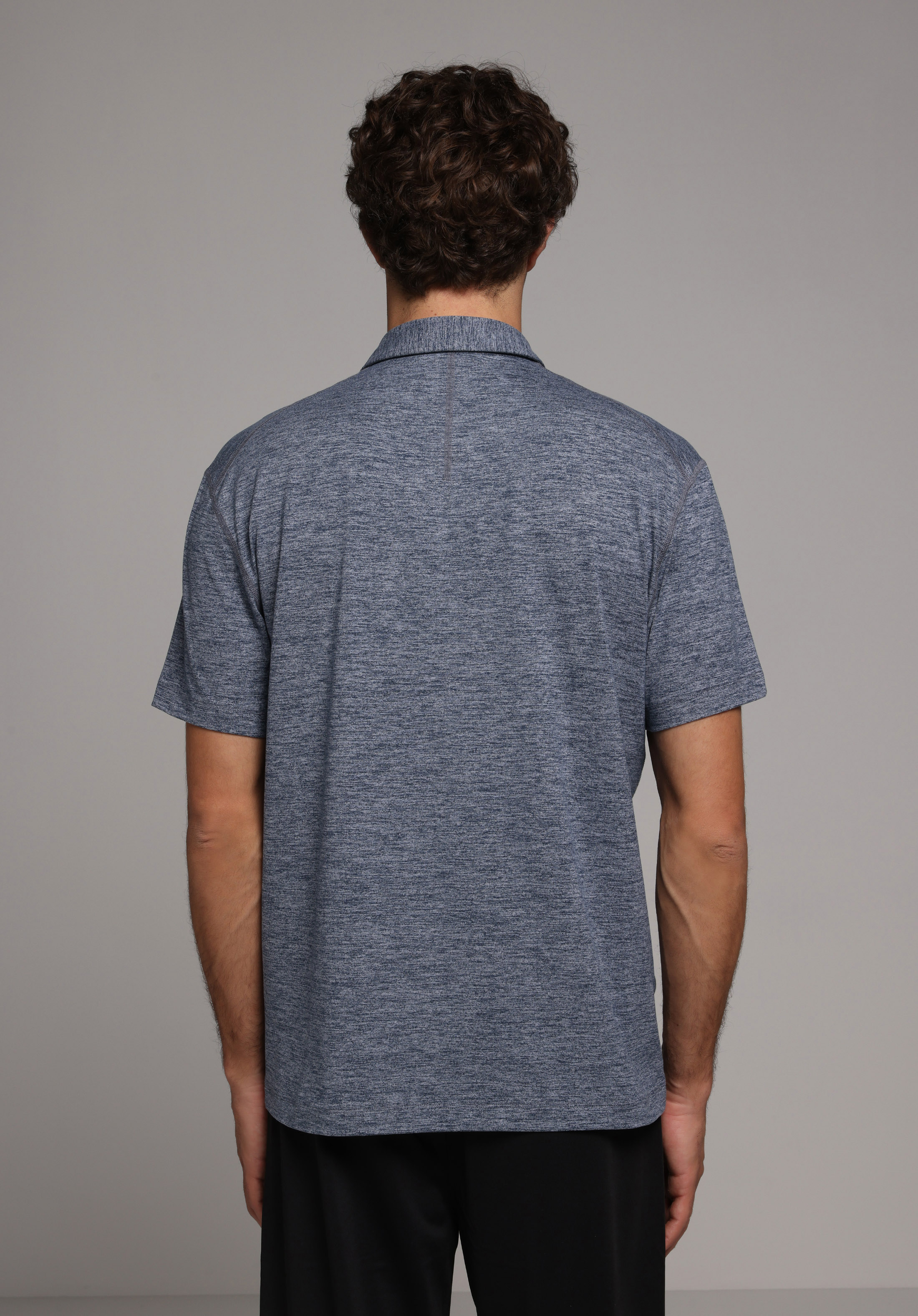 Comfort Fit Polo Yaka Düz Erkek Lacivert Kısa Kol Tişört