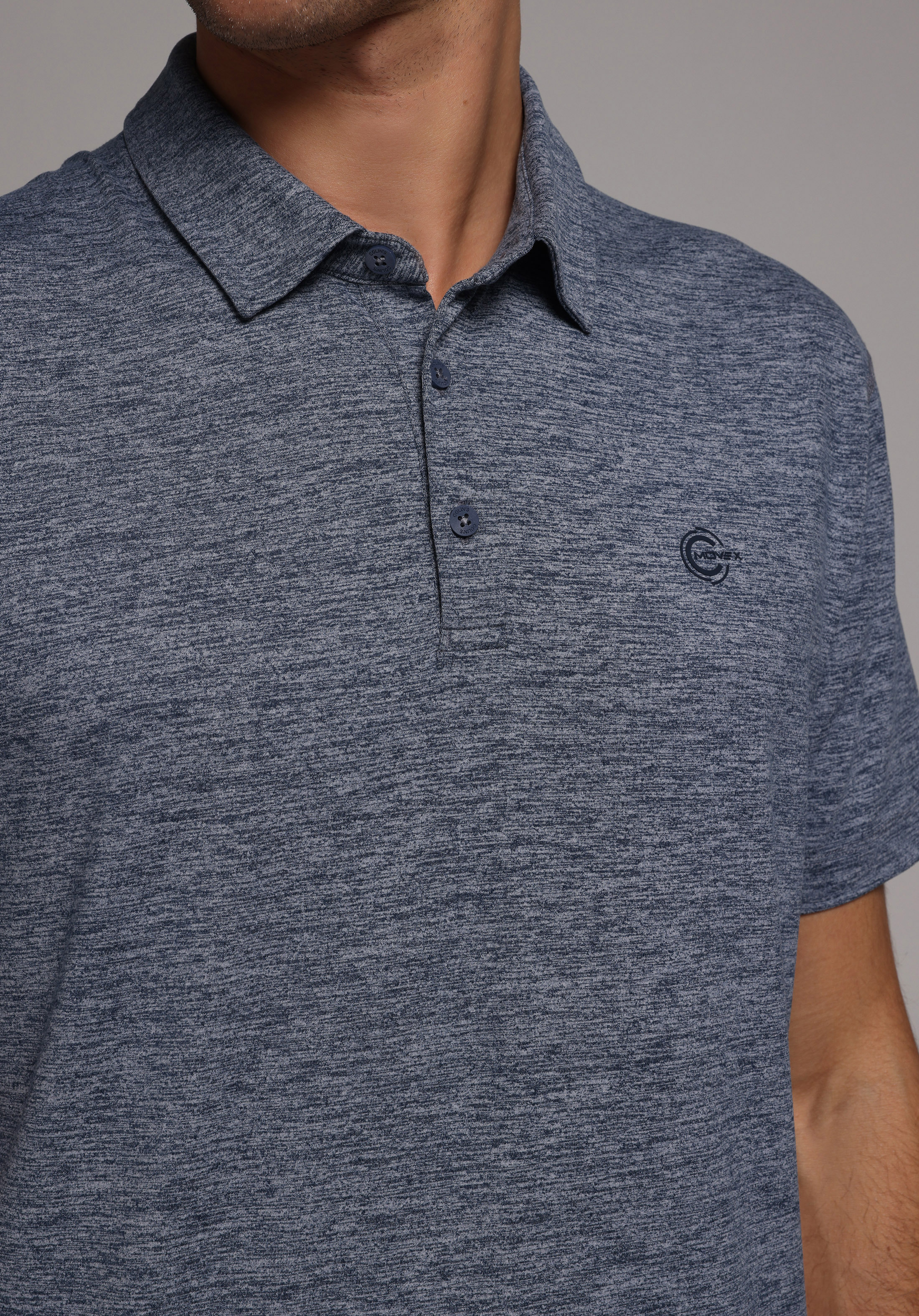 Comfort Fit Polo Yaka Düz Erkek Lacivert Kısa Kol Tişört