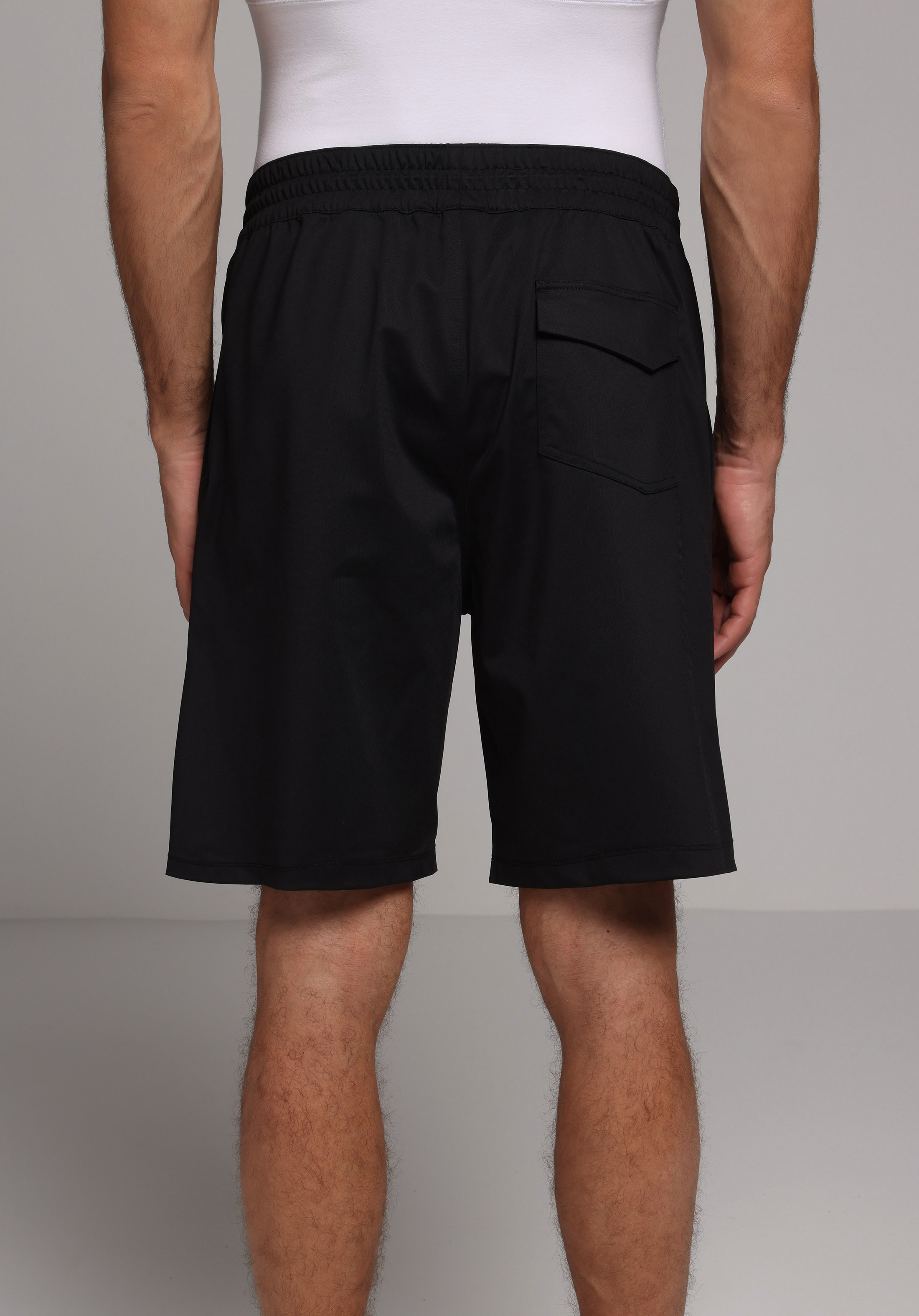 Regular Fit Orta Bel Düz Erkek Siyah Şort