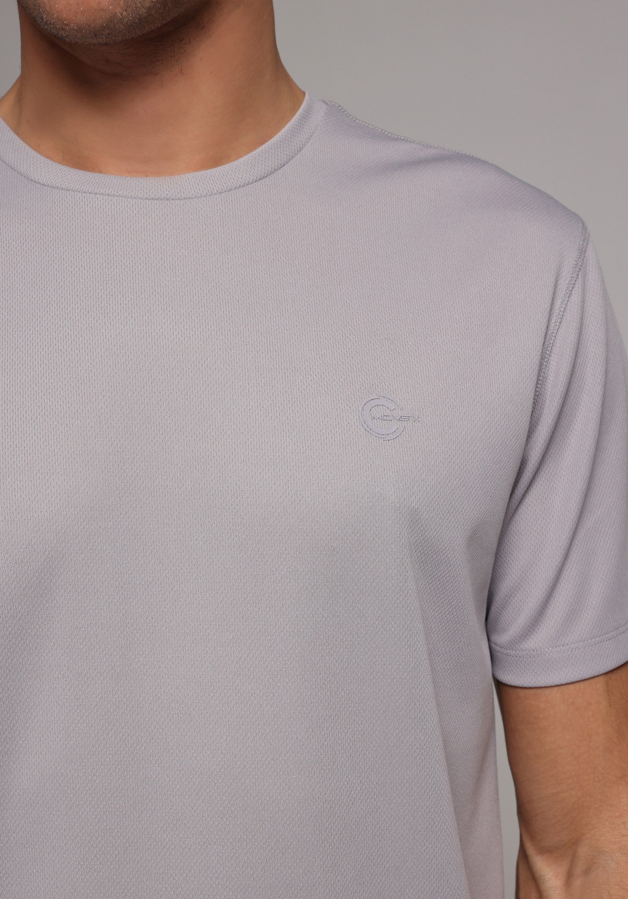 Regular Fit Yuvarlak Yaka Düz Erkek Gri Kısa Kol Tişört