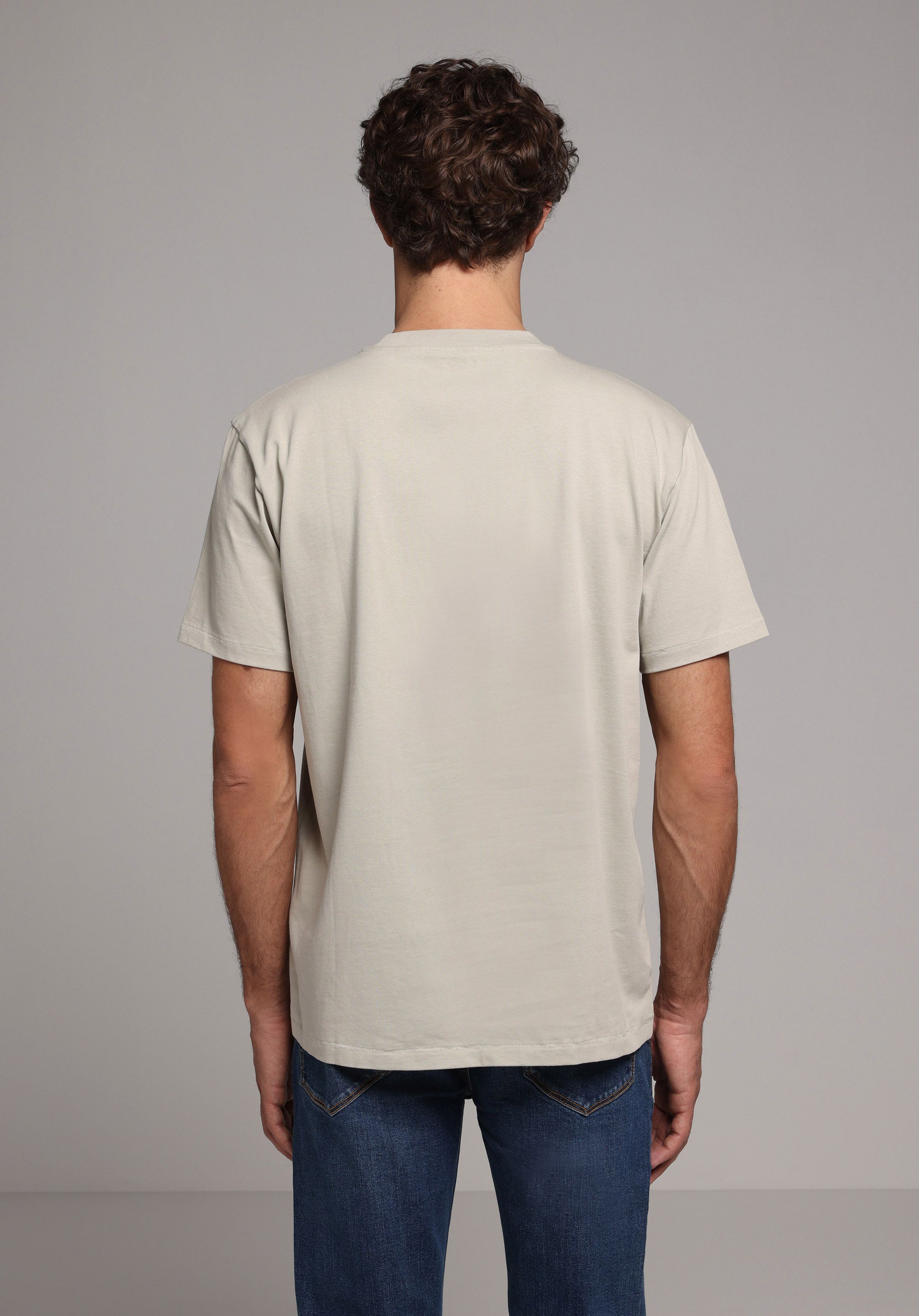 Oversize Fit Yuvarlak Yaka Düz Erkek Yeşil Kısa Kol Tişört