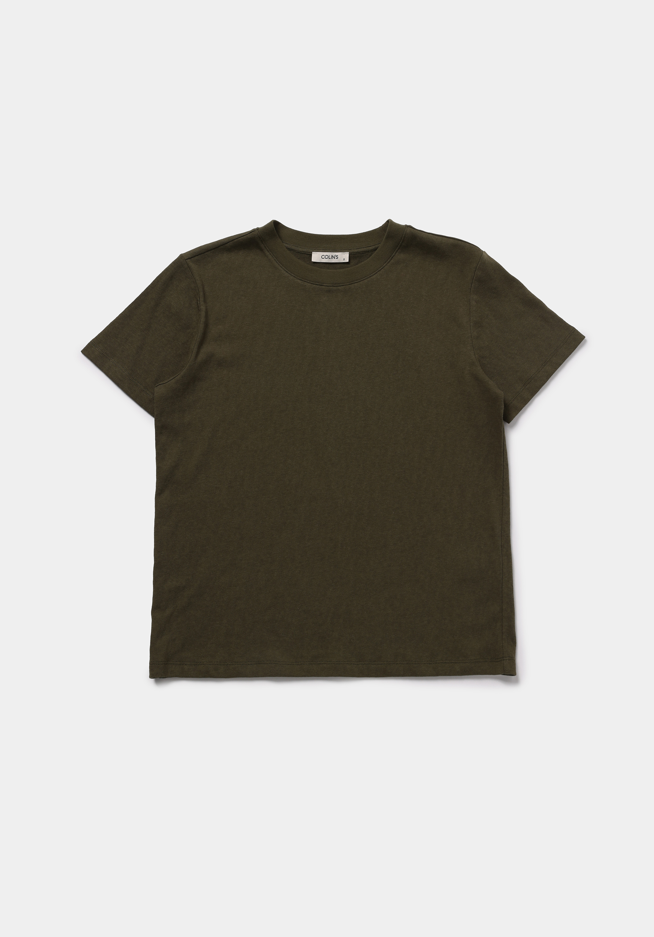 Regular Fit Yuvarlak Yaka Düz Kadın Yeşil Kısa Kol Tişört