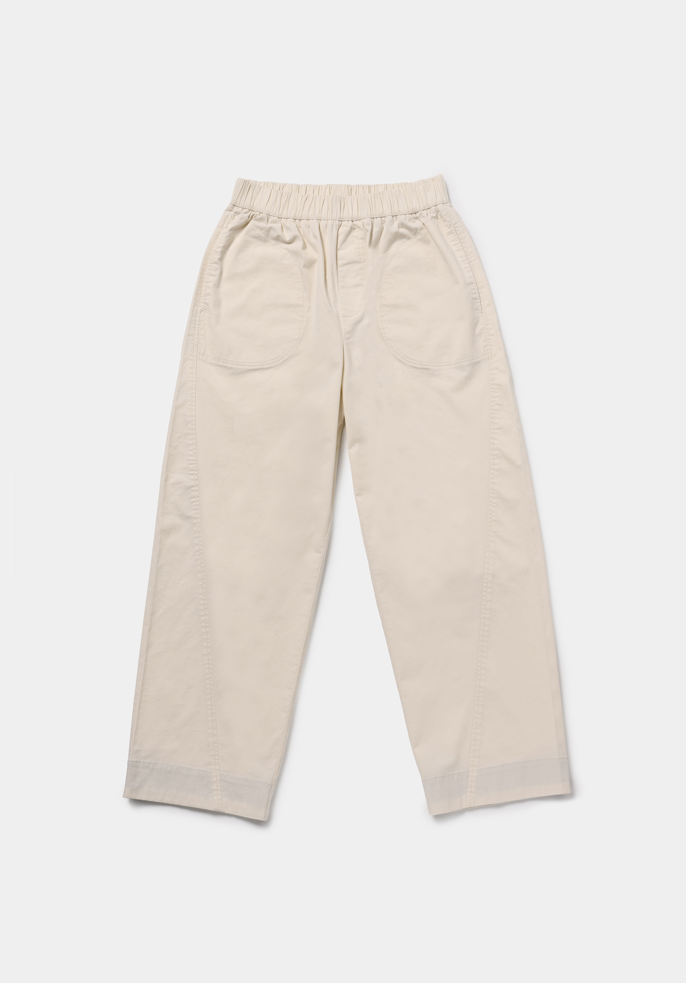 Regular Fit Yüksel Bel Geniş Paça Kadın Ekru  Pantolon