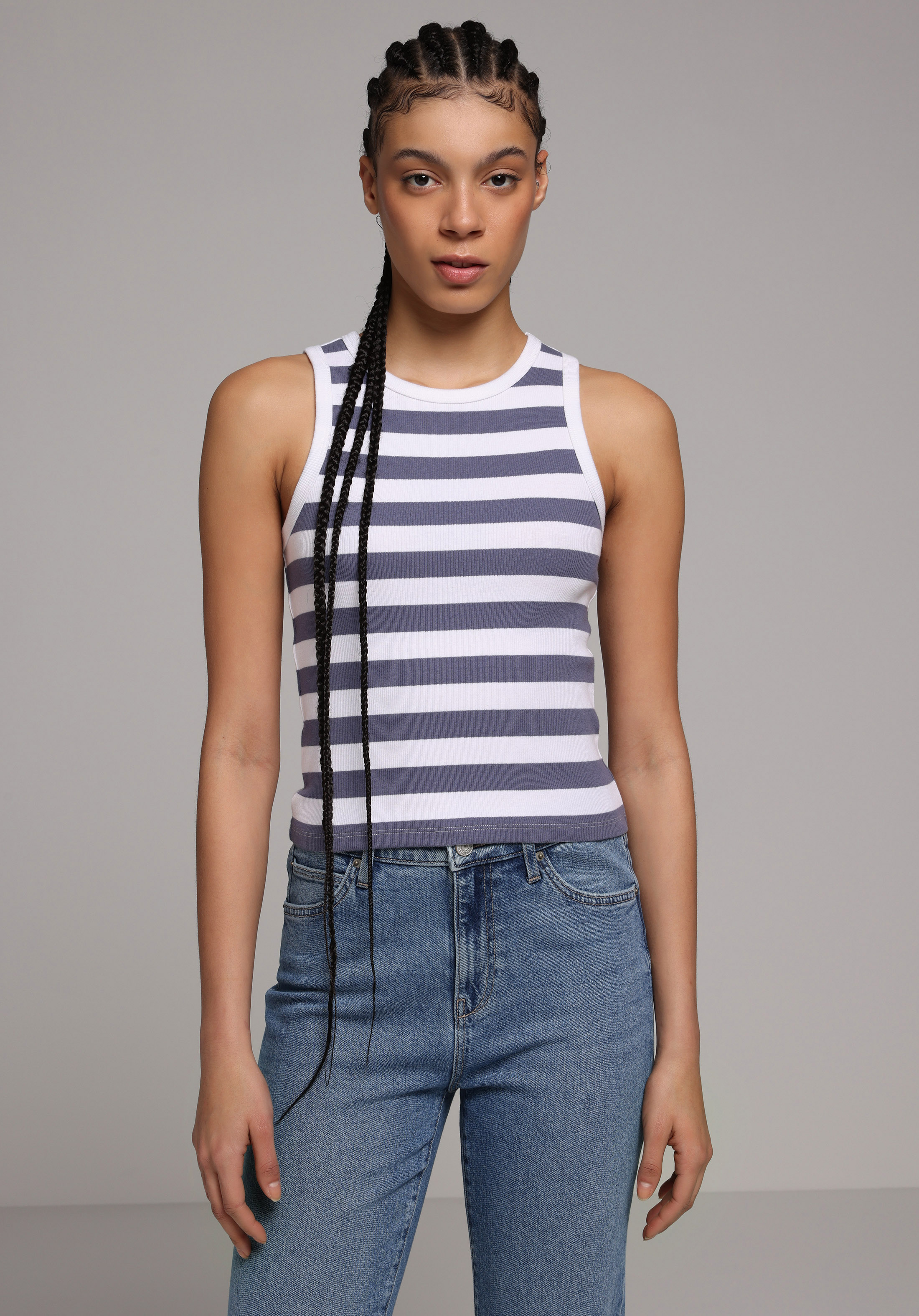 Slim Fit   Kadın Mavi Atlet