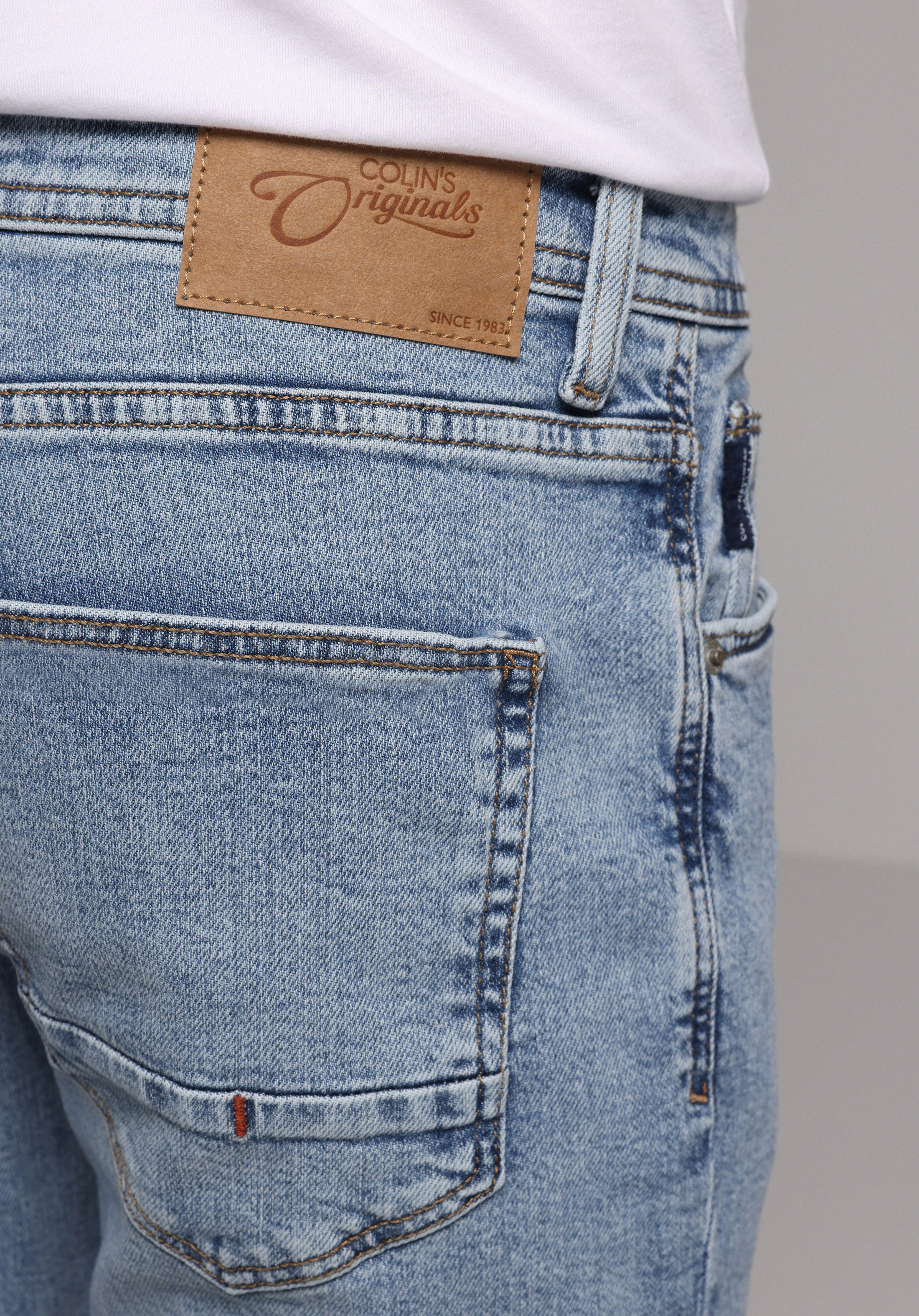 Straight Fit Düşük Bel Düz Paça Erkek Light İndigo Denim Jean Fermuarlı Pantolon