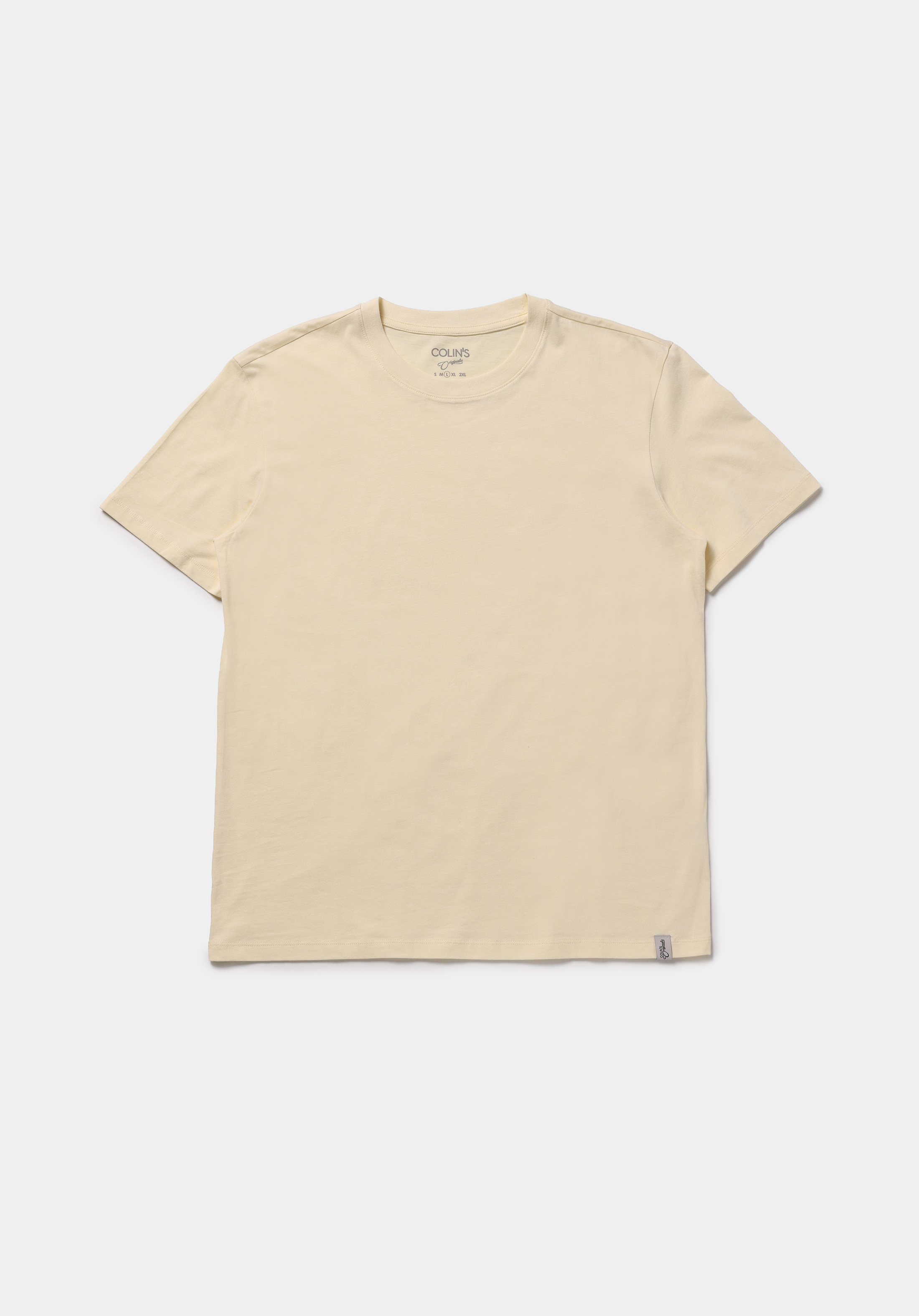 Regular Fit Yuvarlak Yaka Düz Pamuklu Erkek Sarı Kısa Kol Tişört