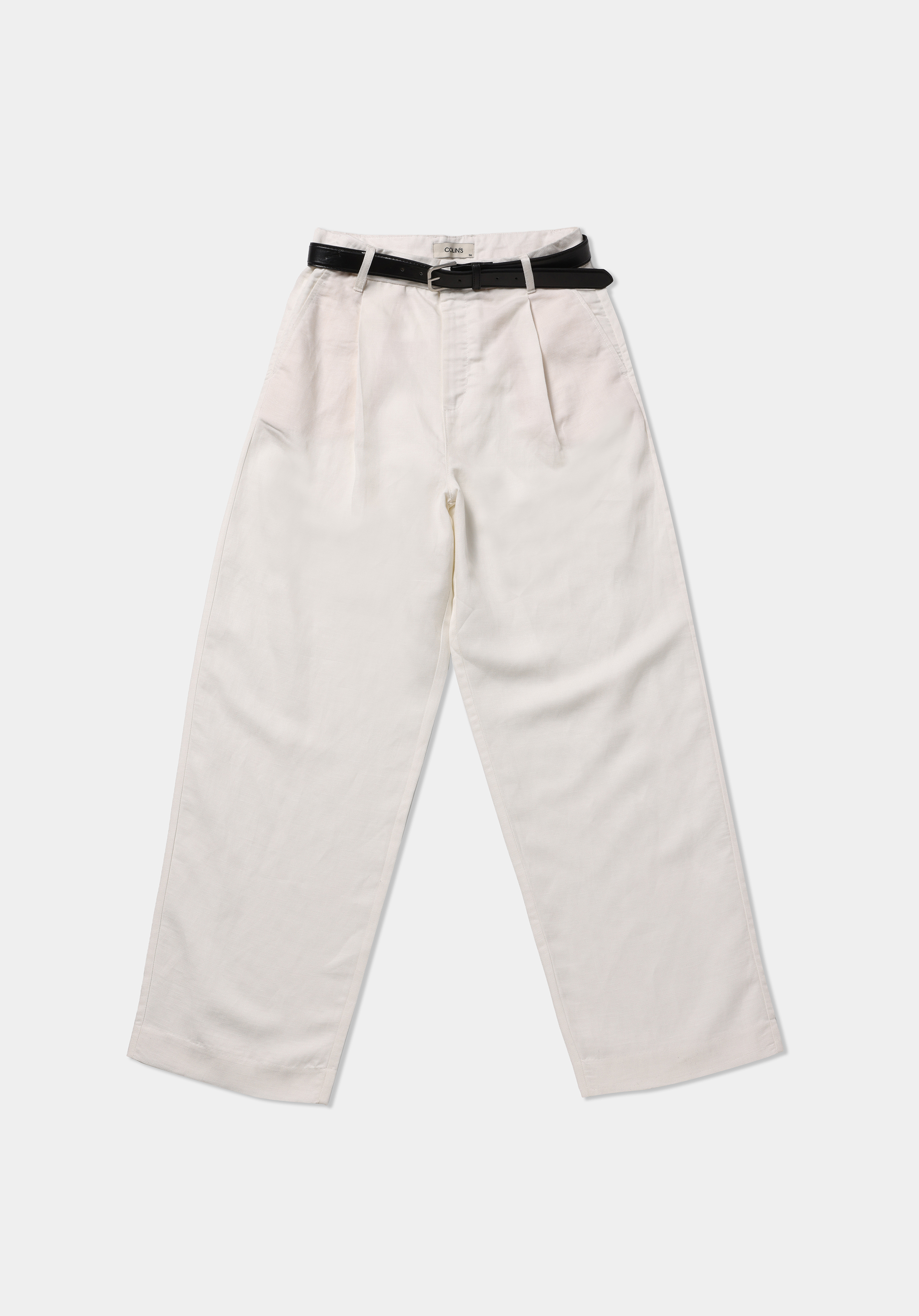 Regular Fit Yüksel Bel Geniş Paça Kadın Beyaz  Pantolon