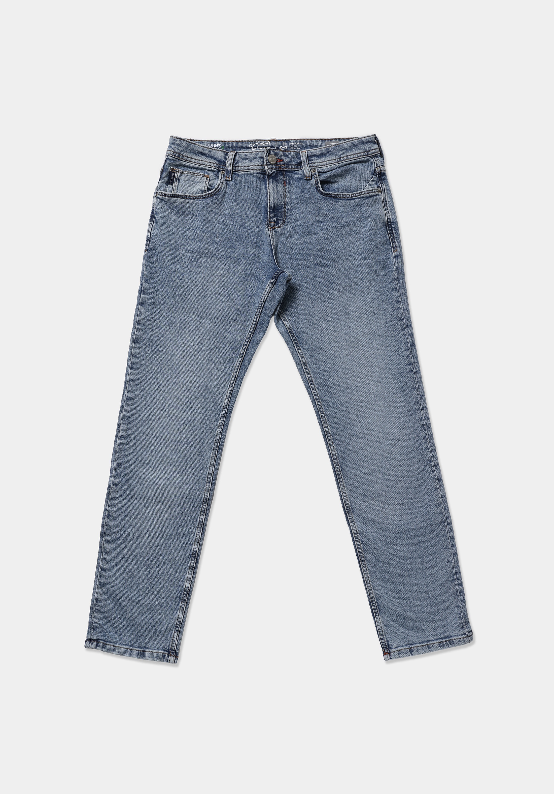 Straight Fit Düşük Bel Düz Paça Erkek Light İndigo Denim Jean Fermuarlı Pantolon