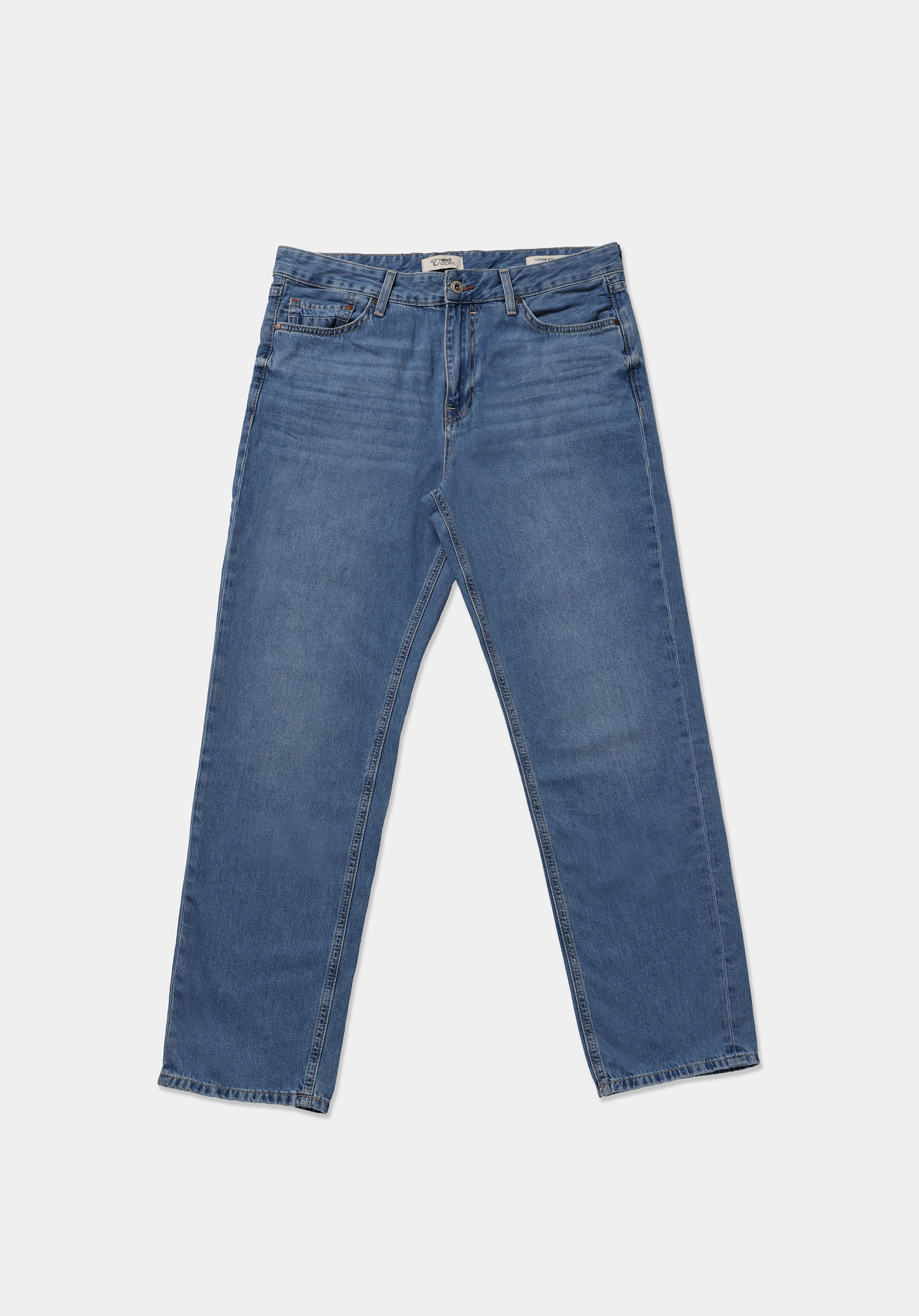 Loose Straight Fit   Erkek İndigo Jean Pantolon