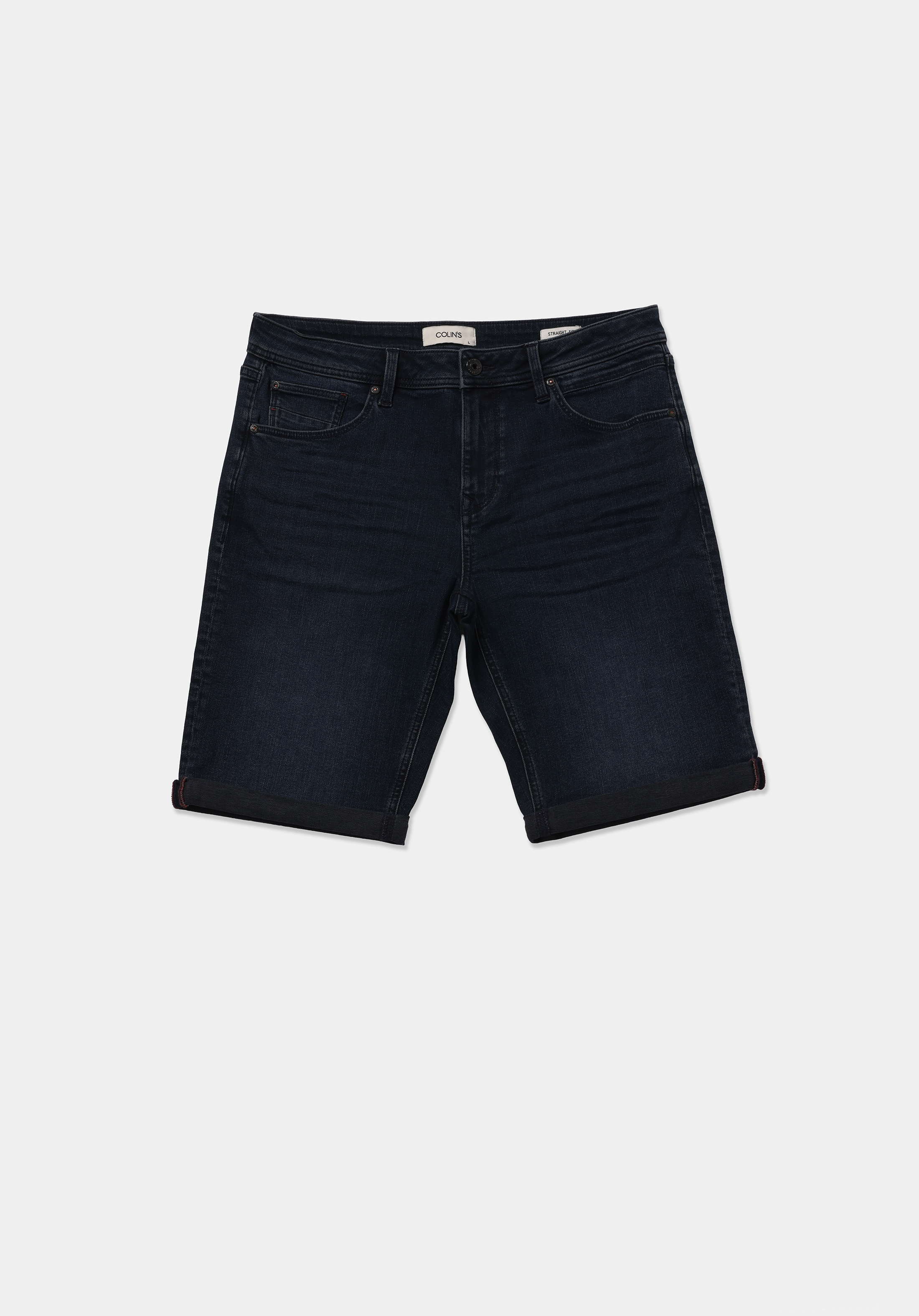 Straight Fit Düşük Bel Düz Erkek Blue Black Denim Jean Şort