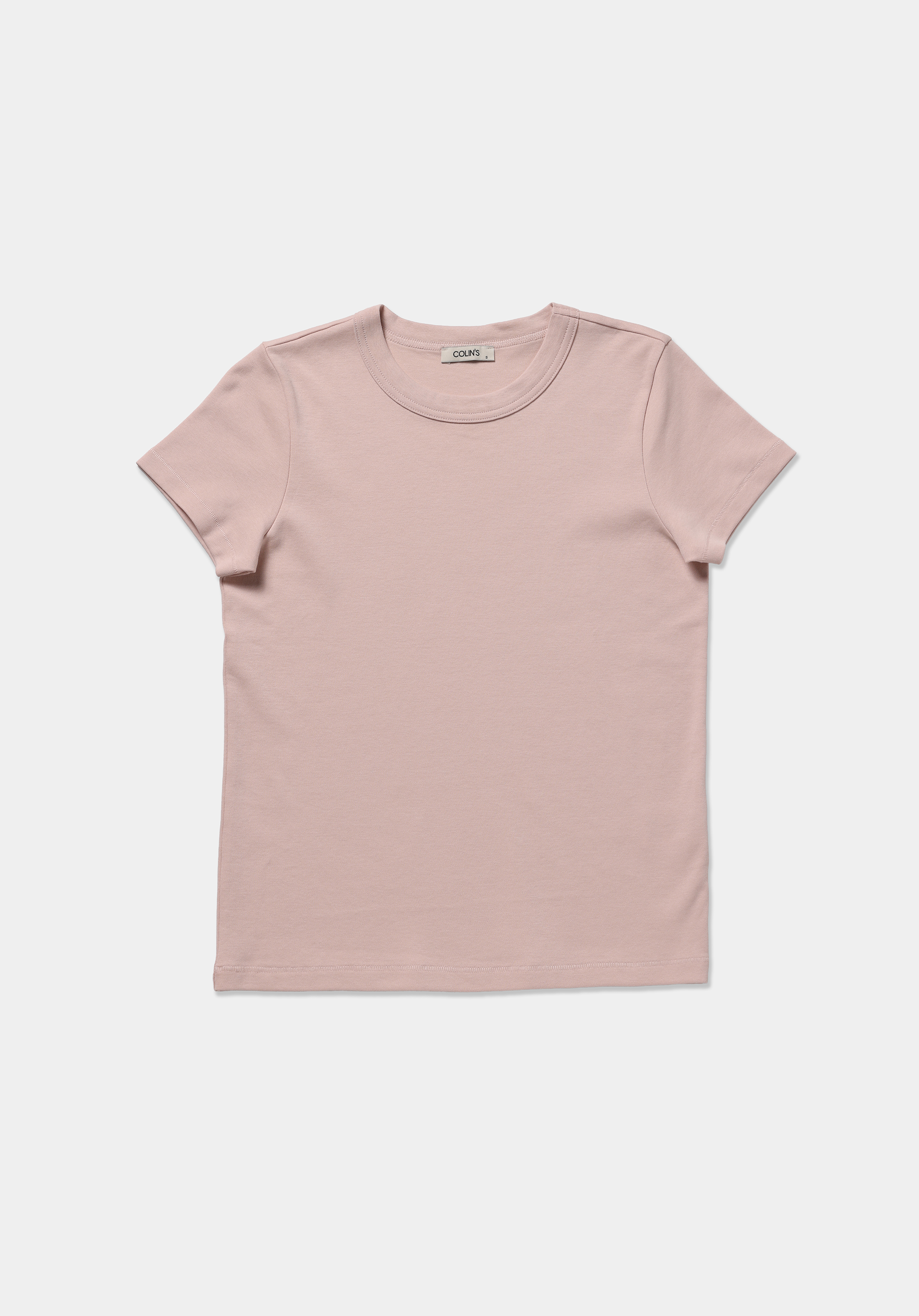 Slim Fit Yuvarlak Yaka Düz Kadın Pembe Kısa Kol Tişört