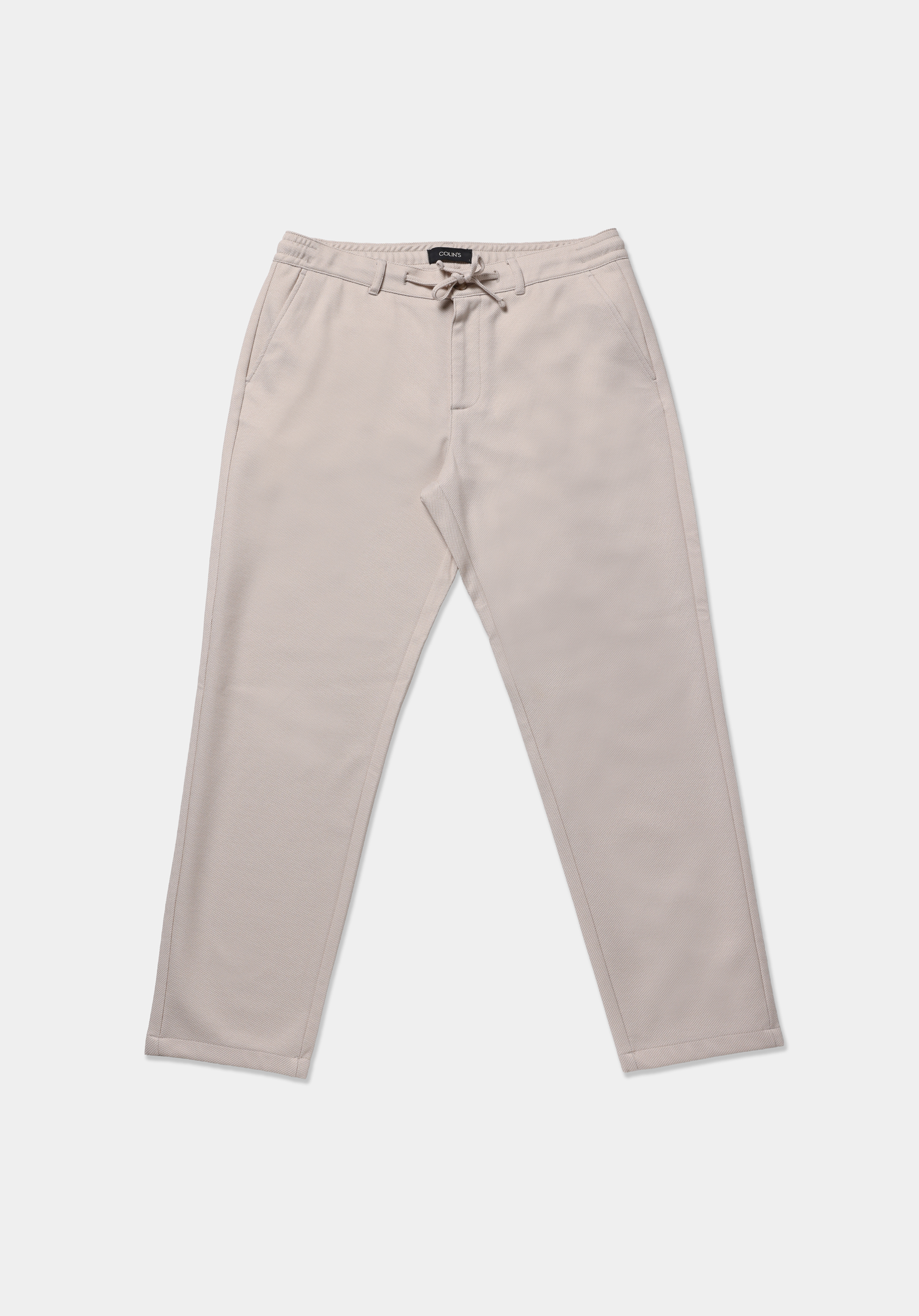 Regular Fit Orta Bel Düz Paça Erkek Ekru  Pantolon