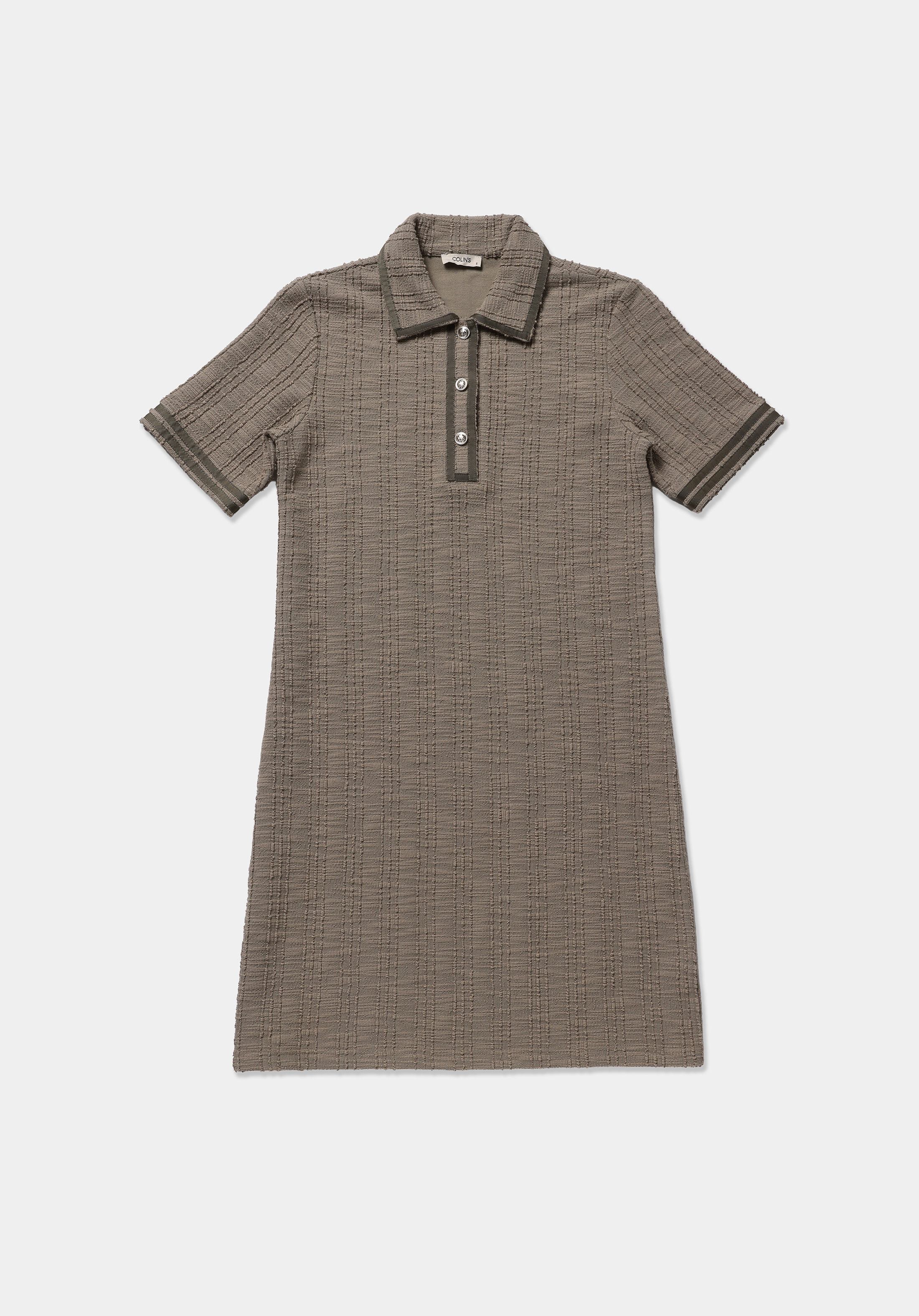 Regular Fit Jakarlı Kadın Yeşil Kısa Kol Elbise