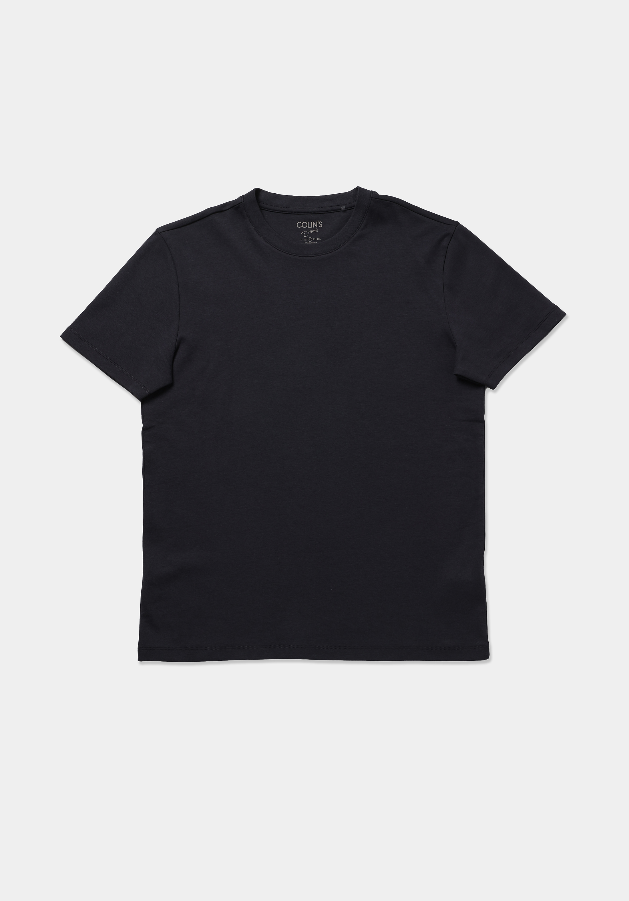 Regular Fit Yuvarlak Yaka Düz Erkek Lacivert Kısa Kol Tişört