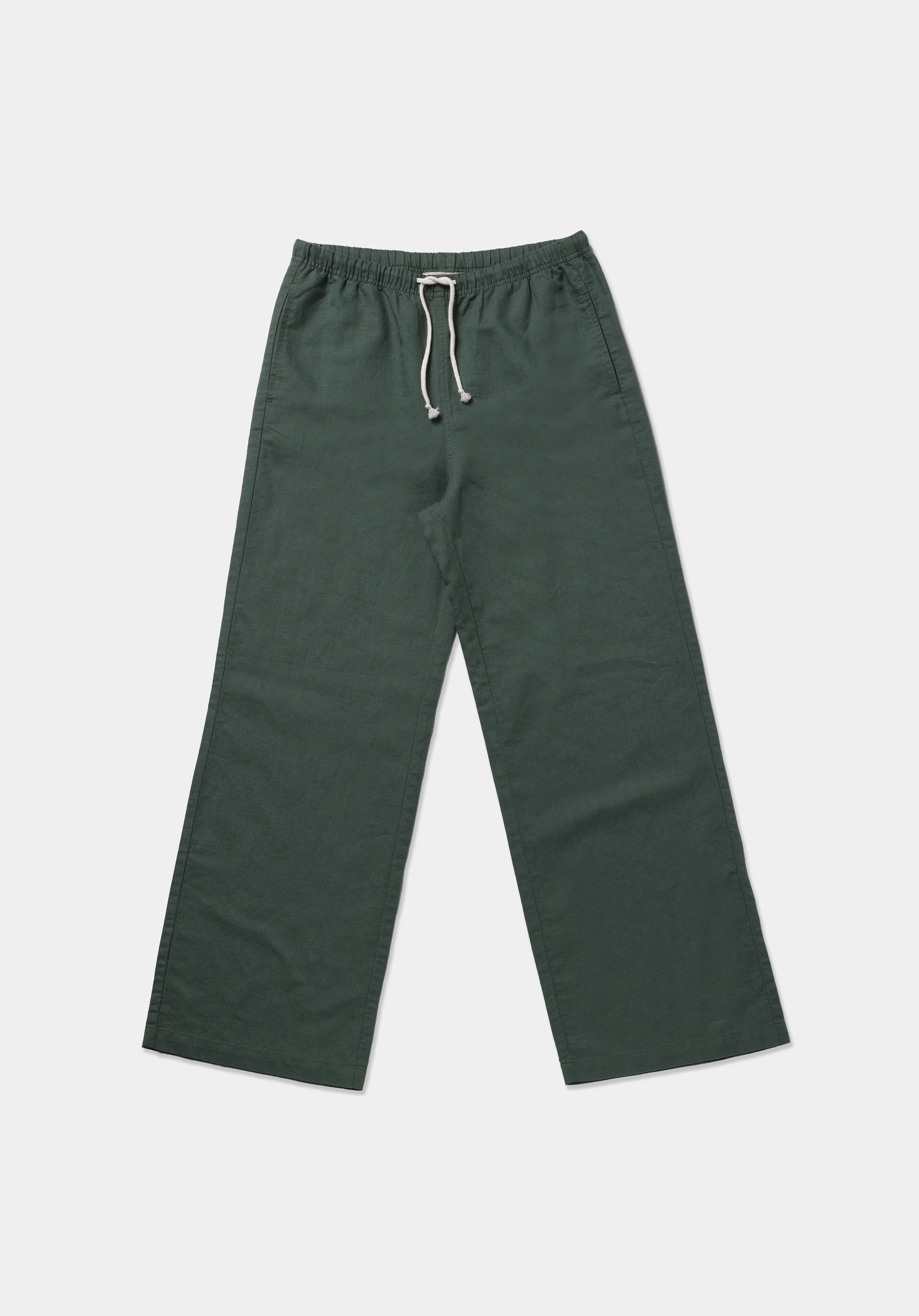 Regular Fit Yüksel Bel Geniş Paça Kadın Yeşil  Pantolon