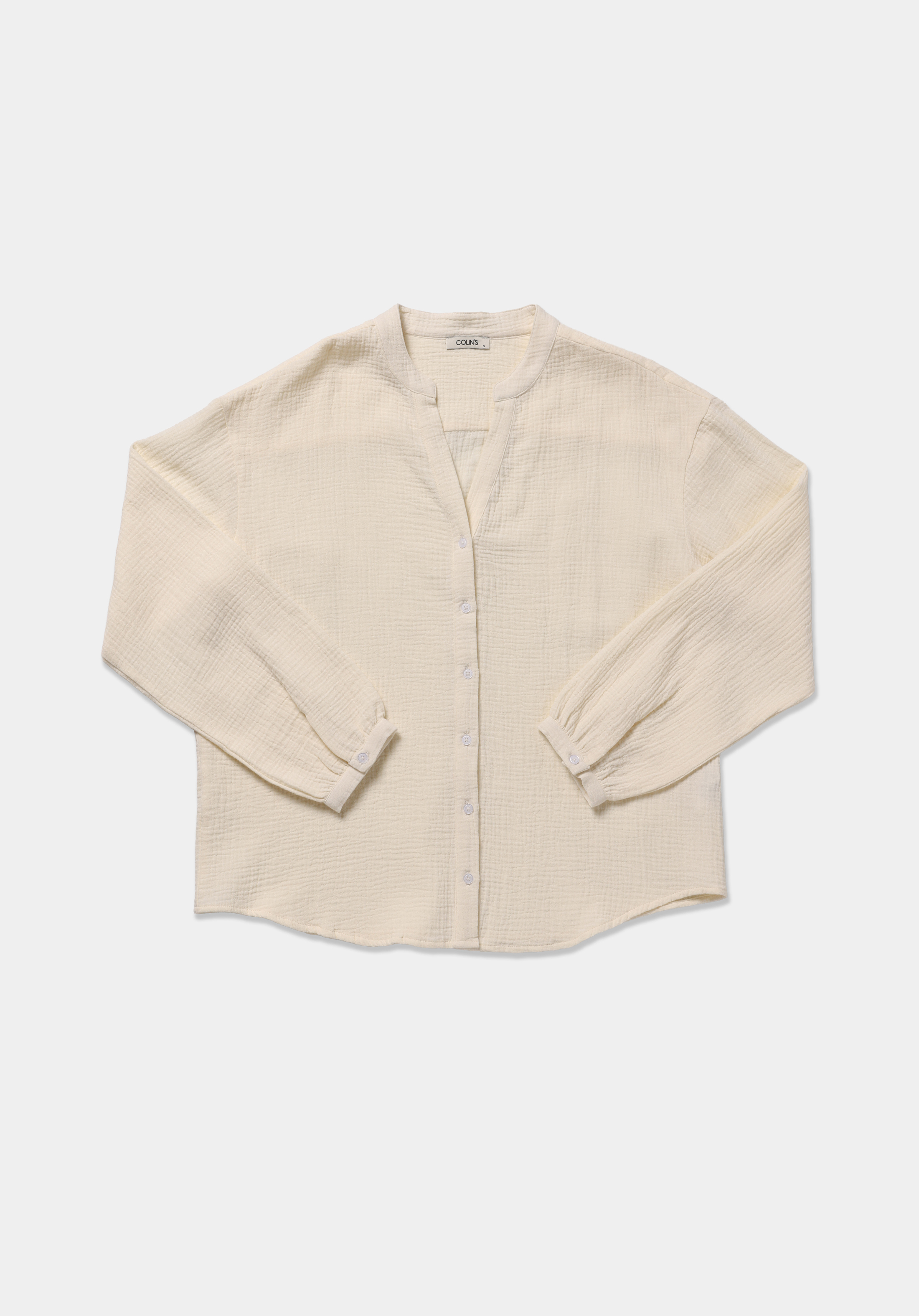 Fashion Fit Yuvarlak Yaka Düz Kadın Sari Uzun Kol Gömlek