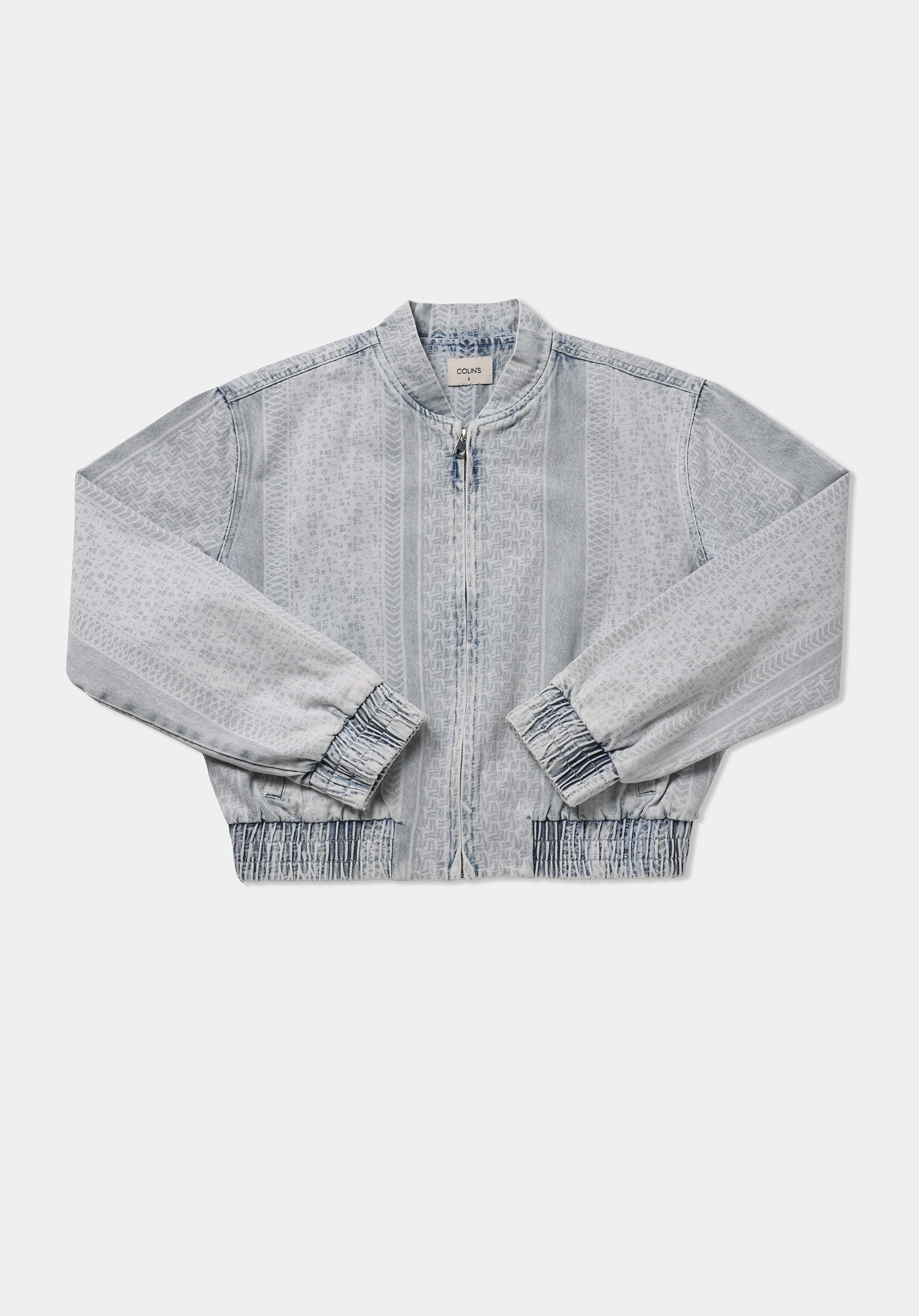 Regular Fit Fermuarlı Astarsız  Kadın Bleach İndigo Denim Ceket