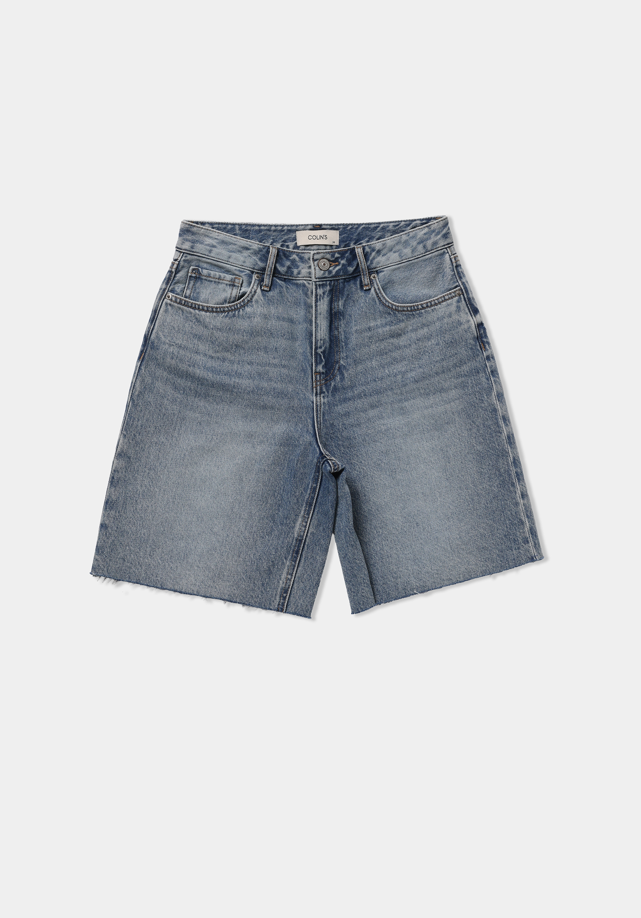 Regular Fit Yüksel Bel Düz Kadın Light İndigo Denim Jean Şort