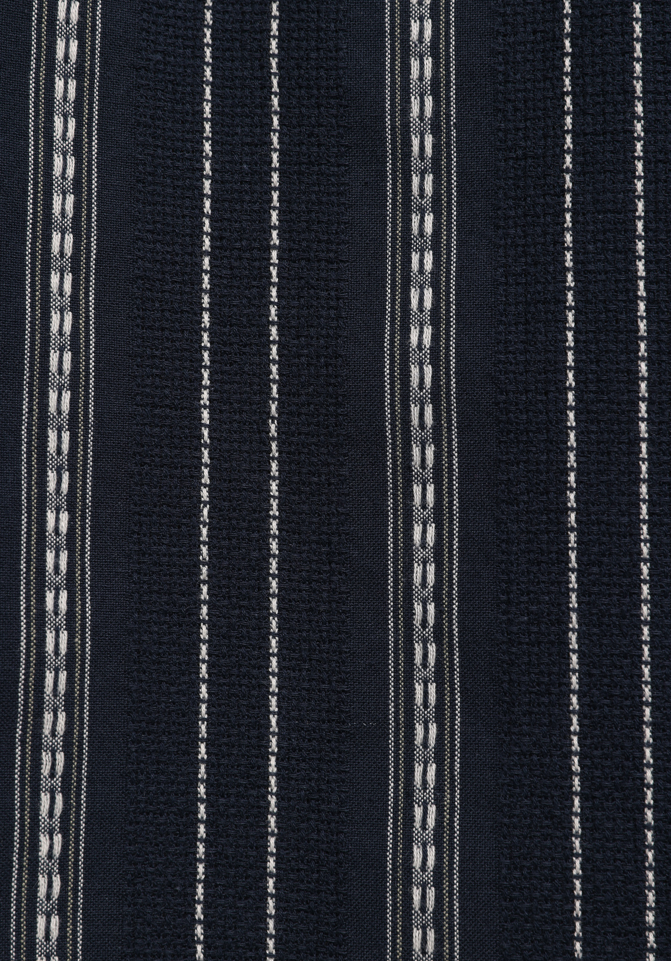 Regular Fit Shirt Neck Çizgili Erkek Lacivert Kısa Kol Gömlek