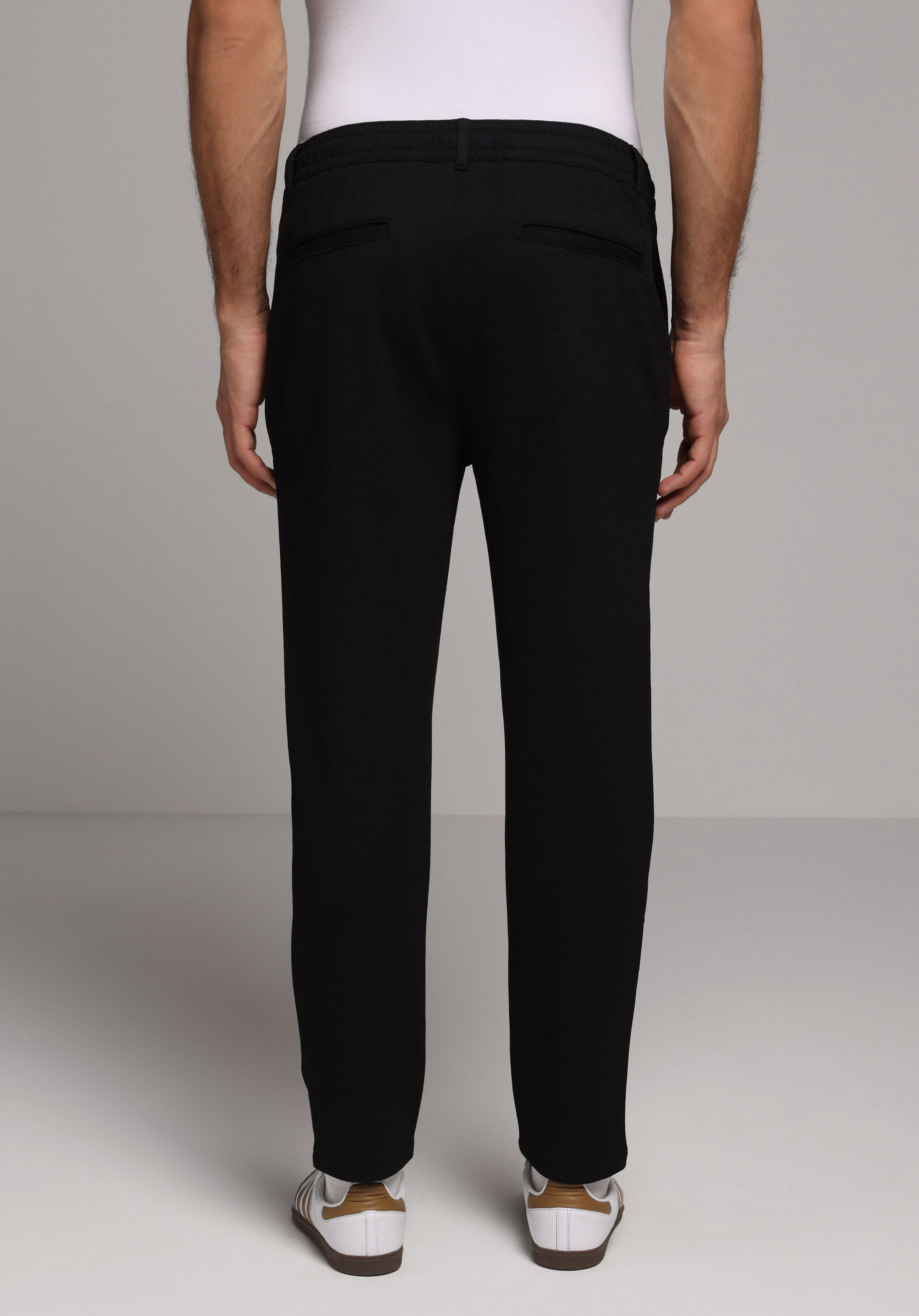 Regular Fit Orta Bel Düz Paça Erkek Siyah  Pantolon