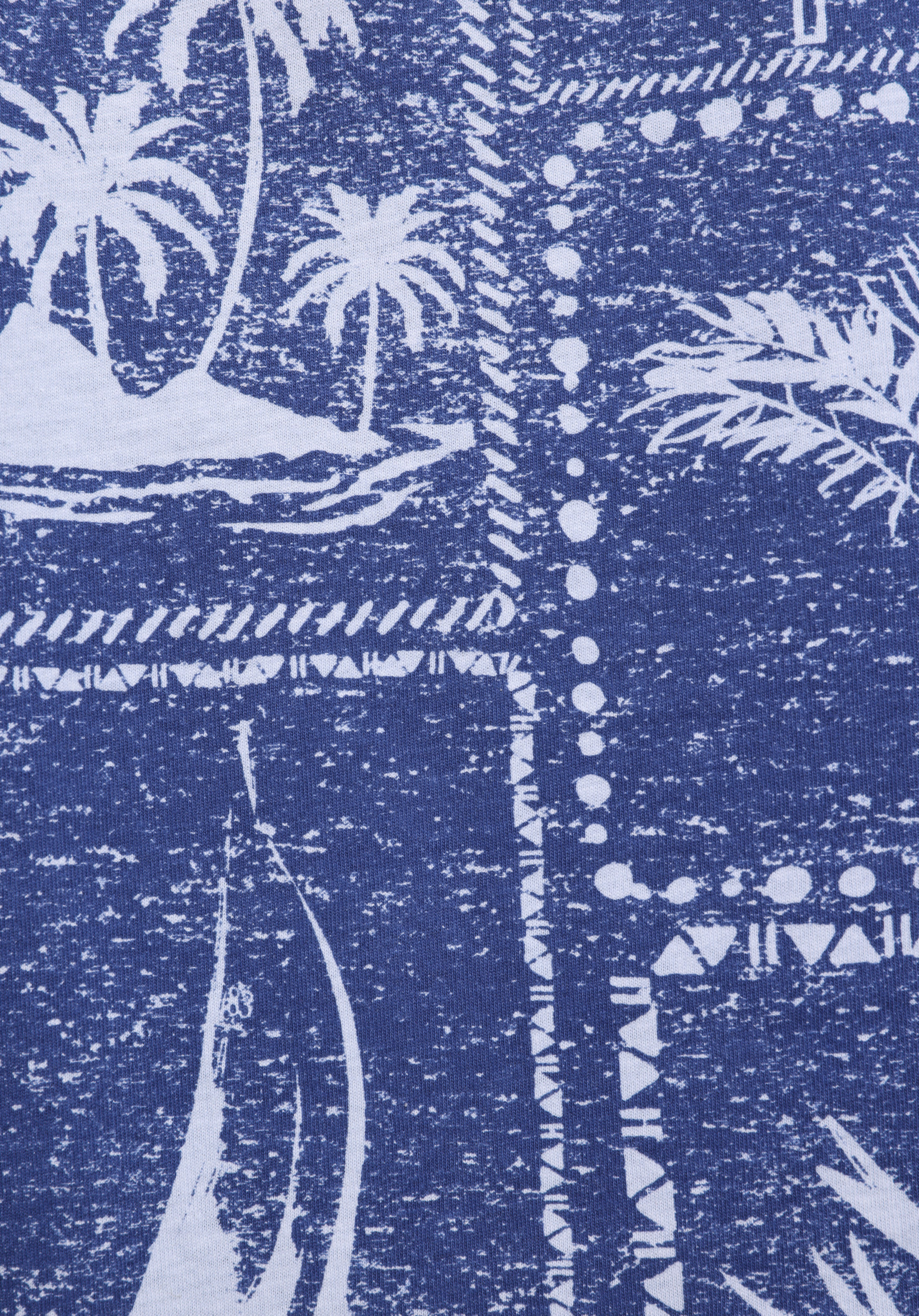 Comfort Fit Yuvarlak Yaka Baskılı Erkek Mavi Kısa Kol Tişört