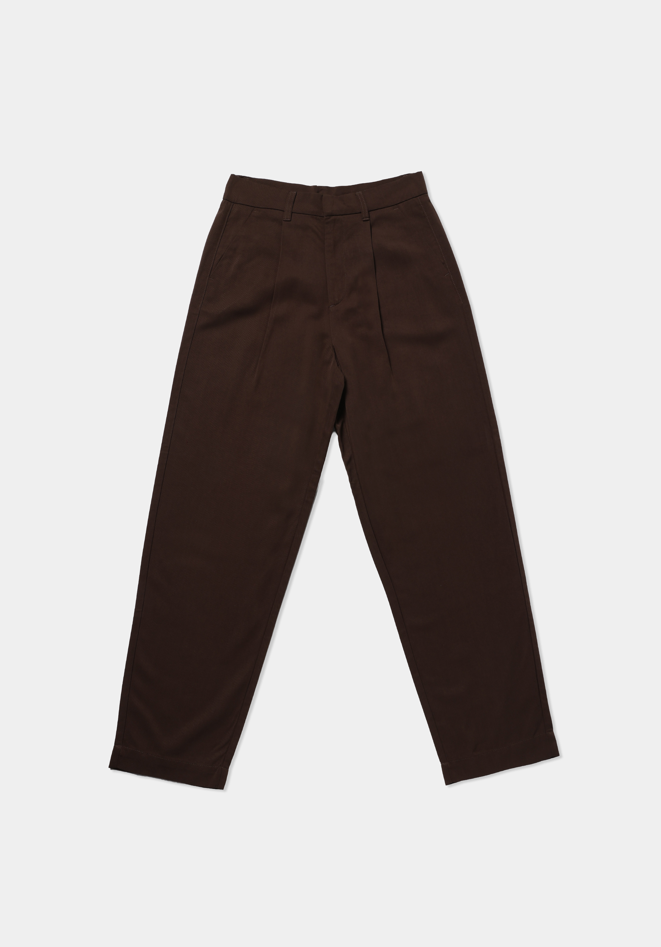 Regular Fit Yüksel Bel Düz Paça Kadın Kahverengi  Pantolon