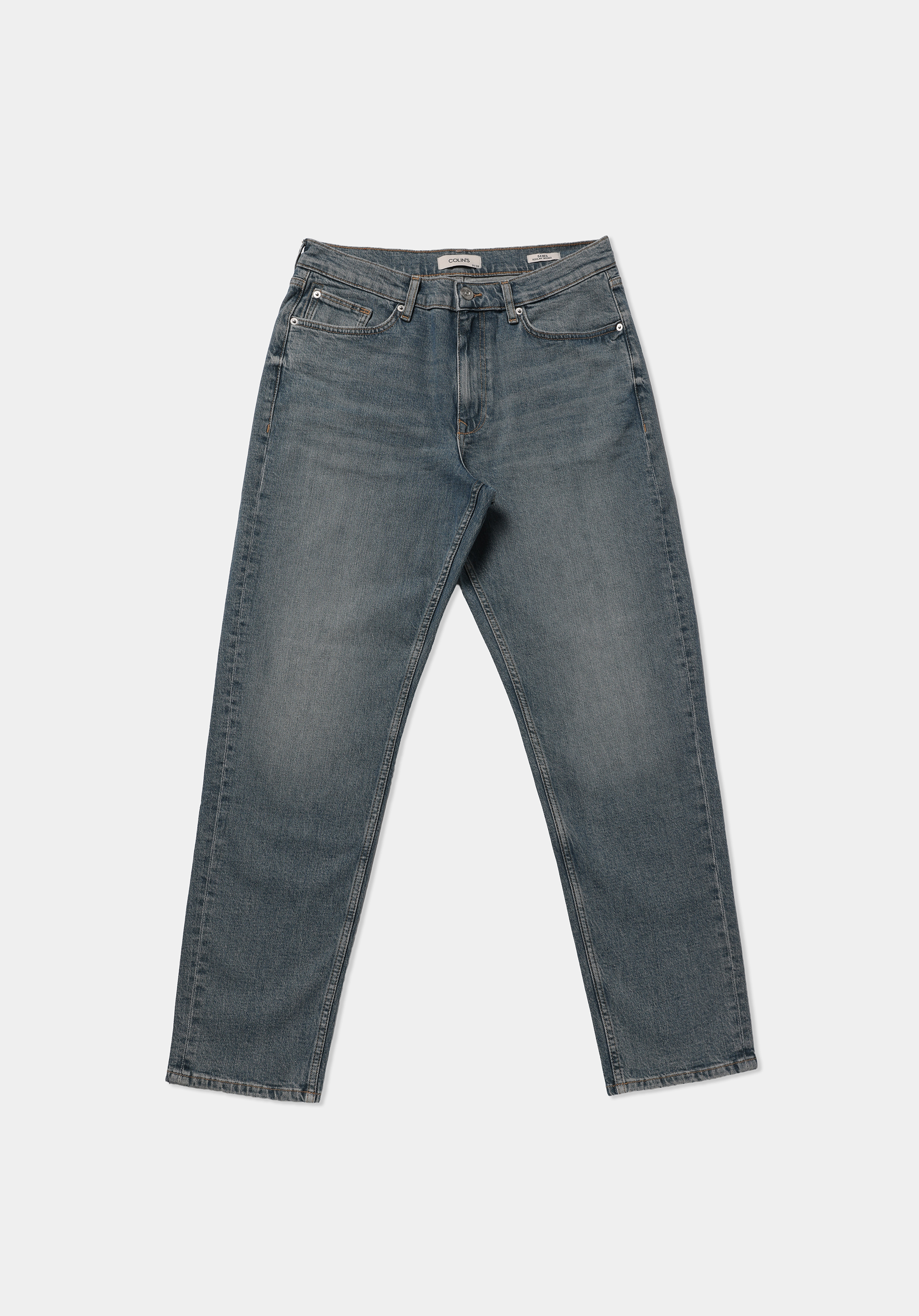Regular Tapered Fit   Erkek Green Cast Denim Jean Pantolon