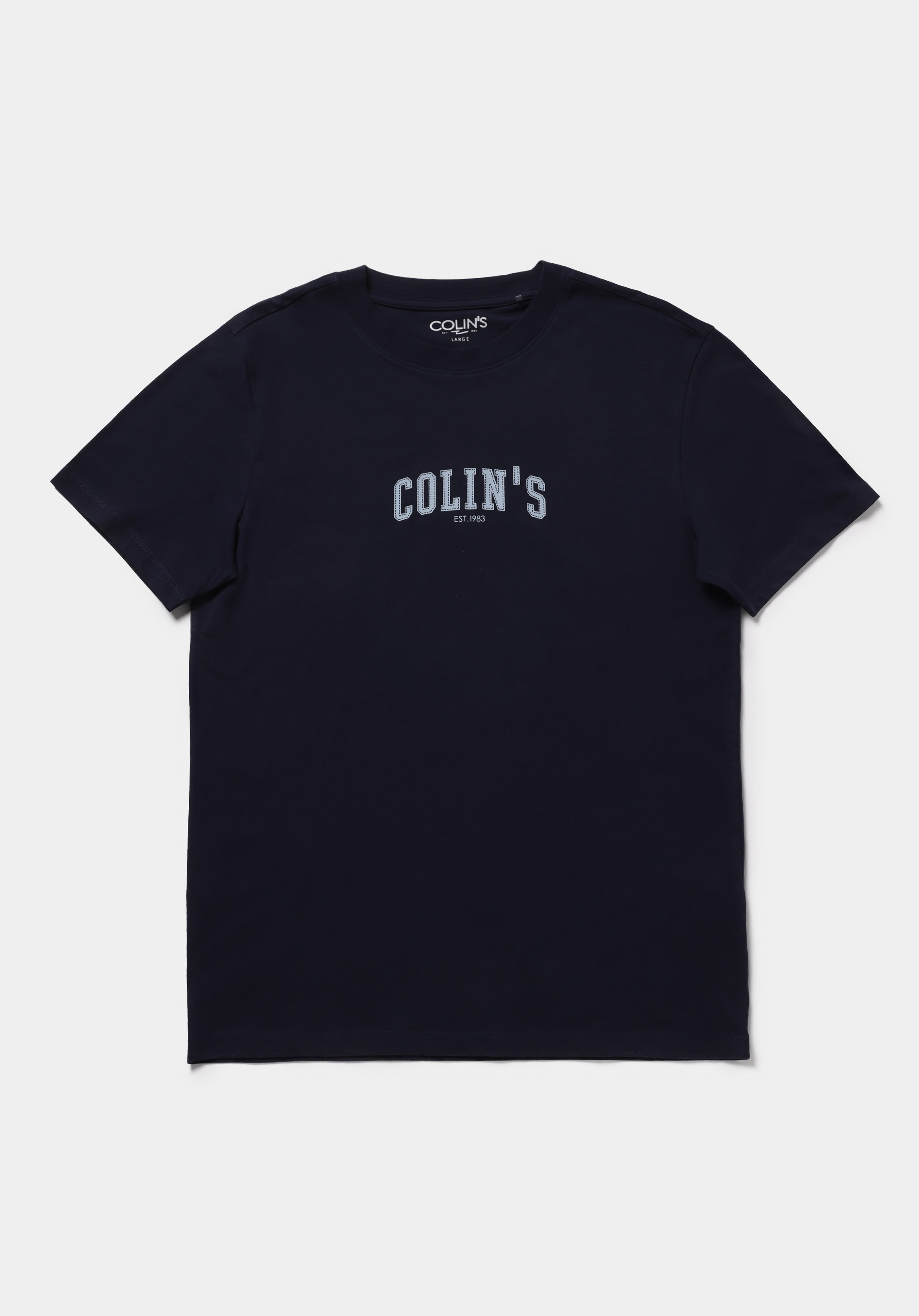 Regular Fit Yuvarlak Yaka Düz Erkek Lacivert Kısa Kol Tişört