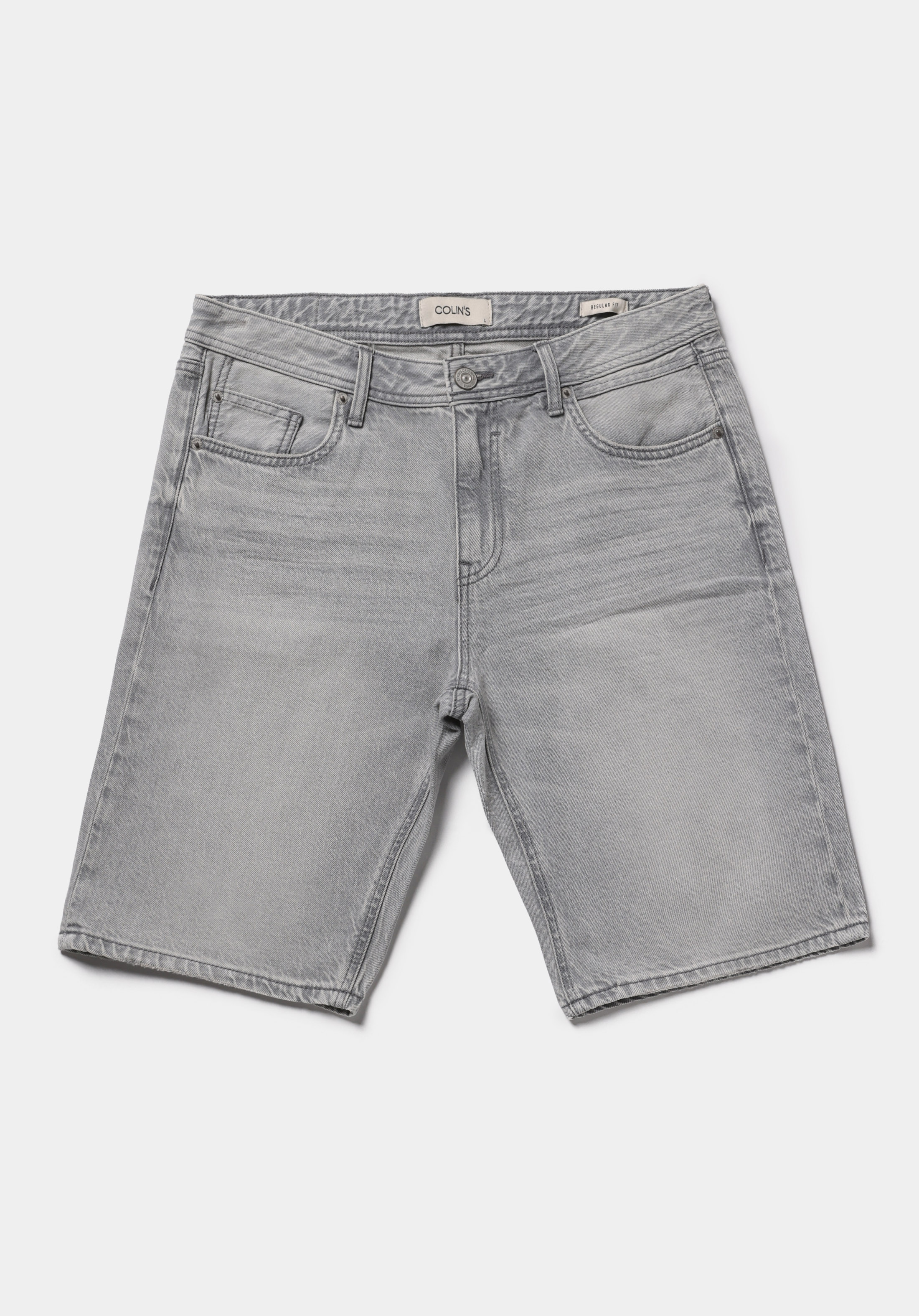 Regular Fit Orta Bel Düz Erkek Black Denim Jean Şort