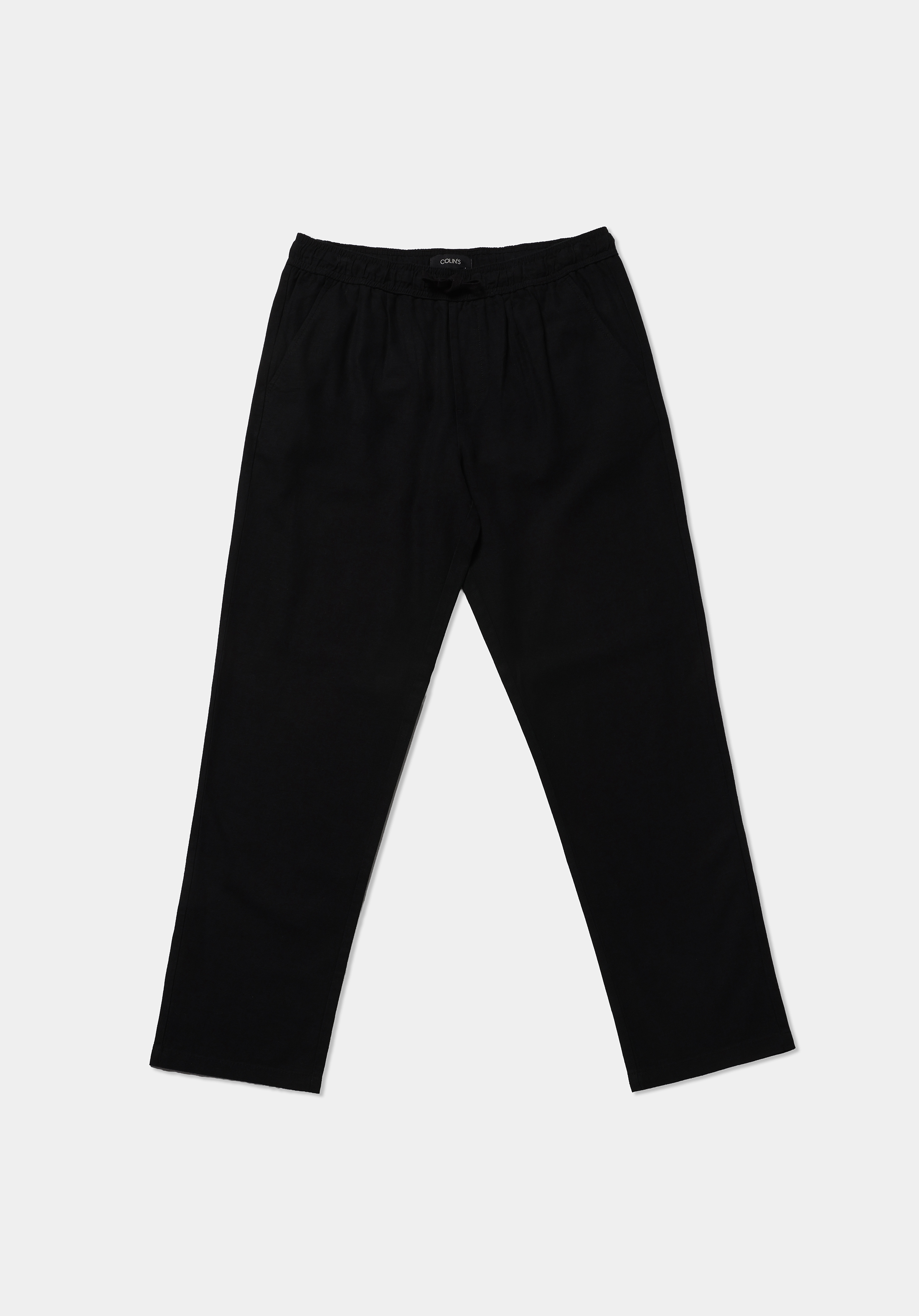 Regular Fit Orta Bel Düz Paça Erkek Siyah  Pantolon