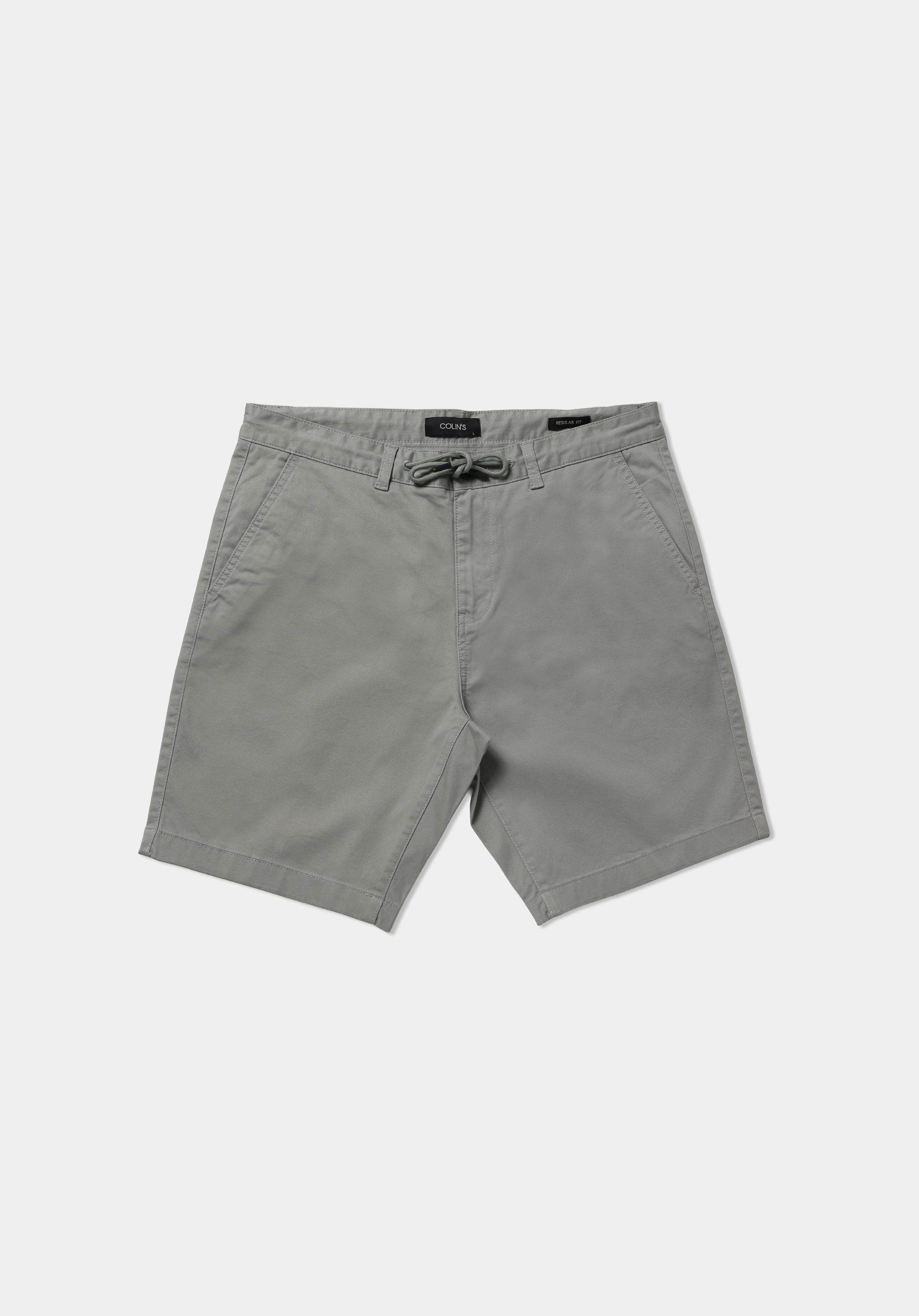 Regular Fit Orta Bel Düz Erkek Yeşil Şort