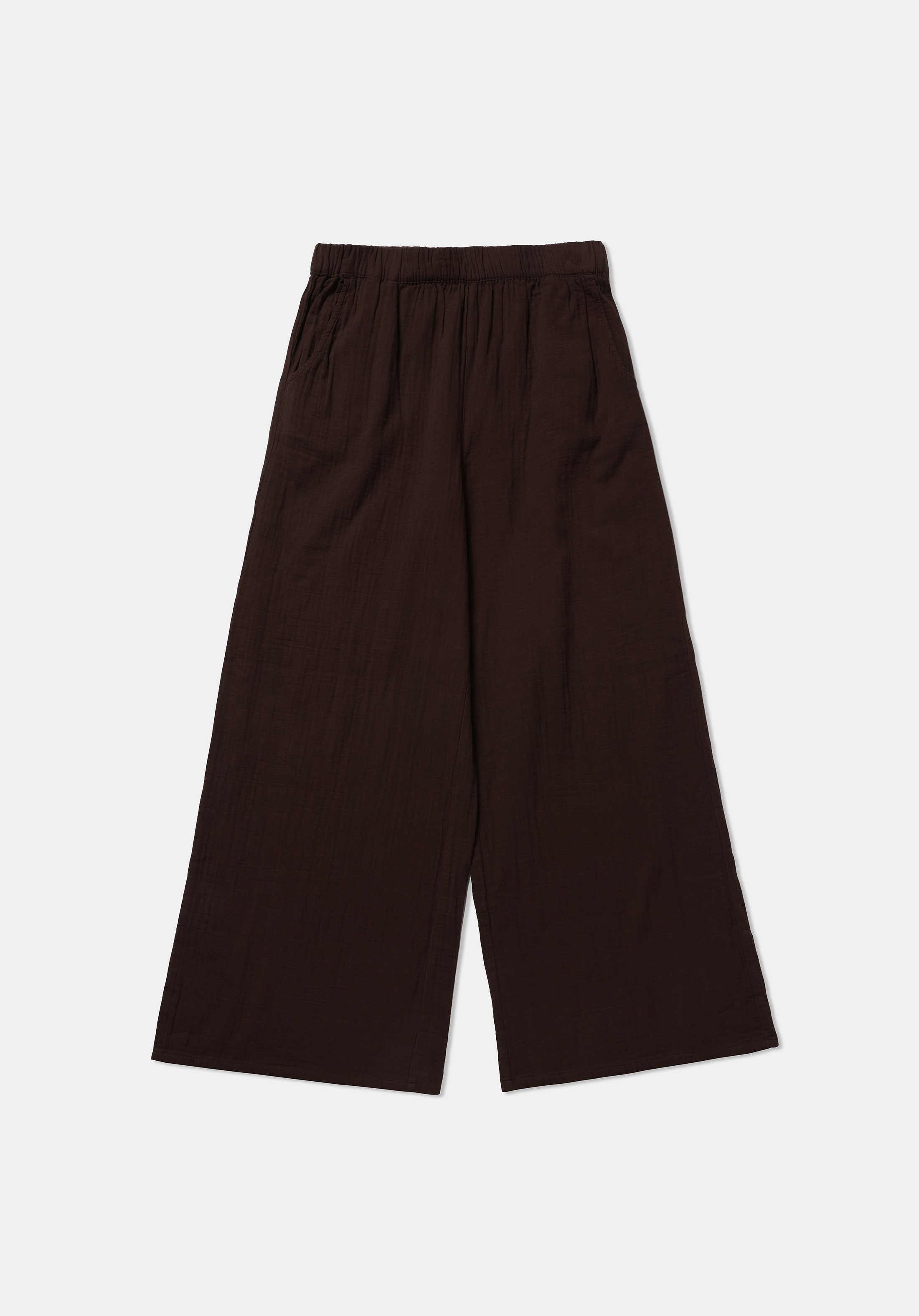Regular Fit Yüksel Bel Geniş Paça Kadın Kahverengi  Pantolon